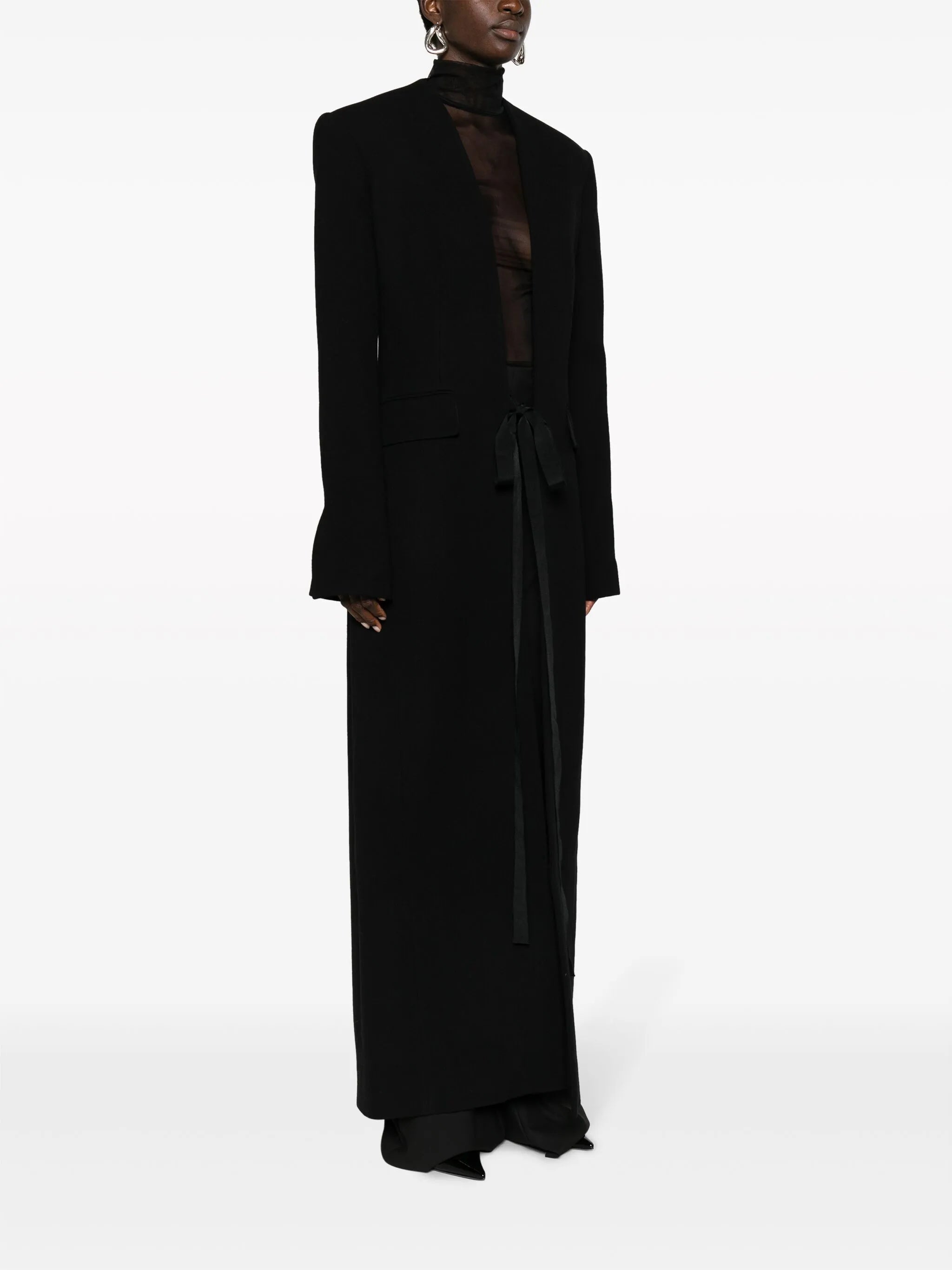 single-breasted virgin-wool coat