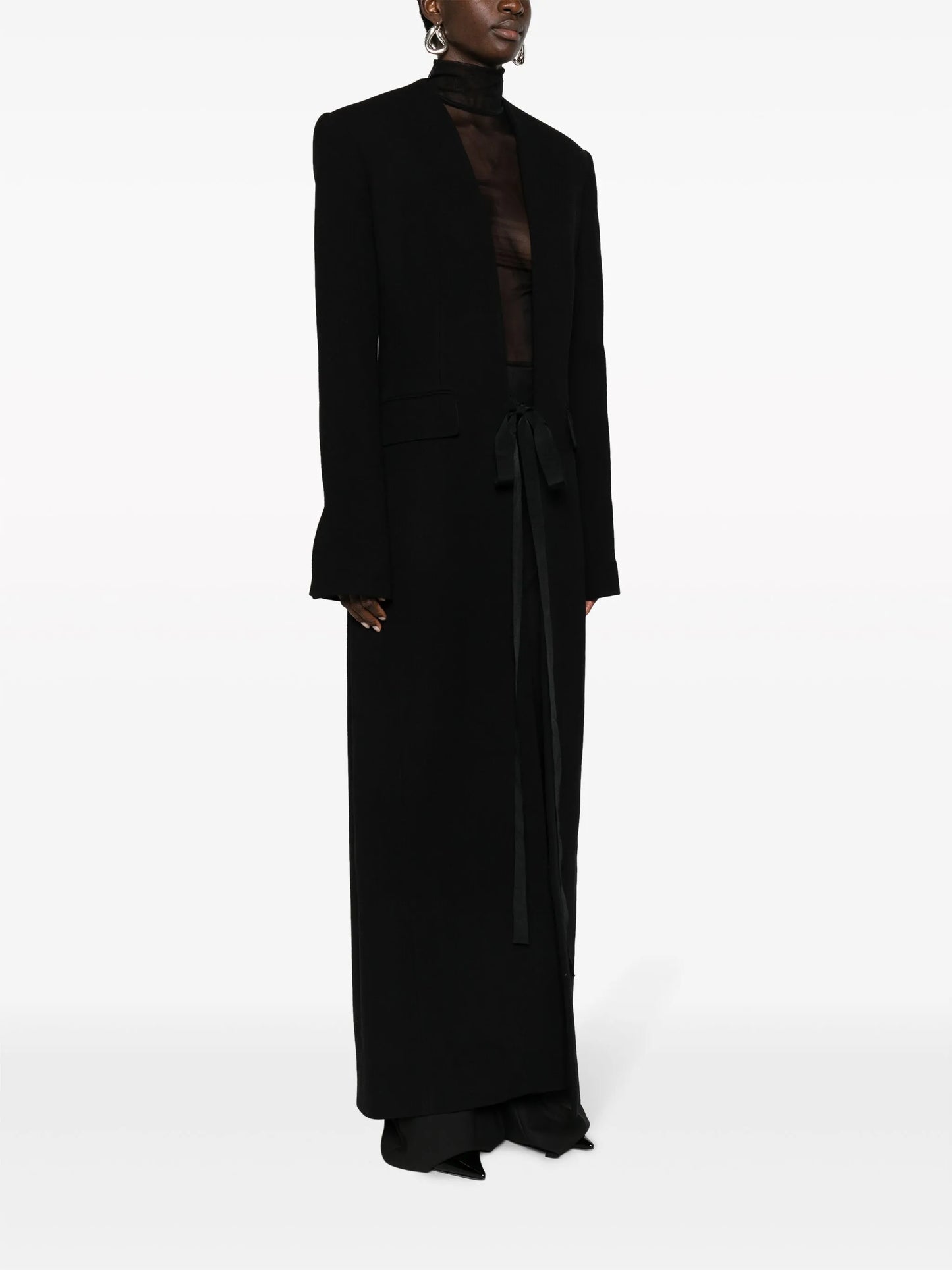 single-breasted virgin-wool coat