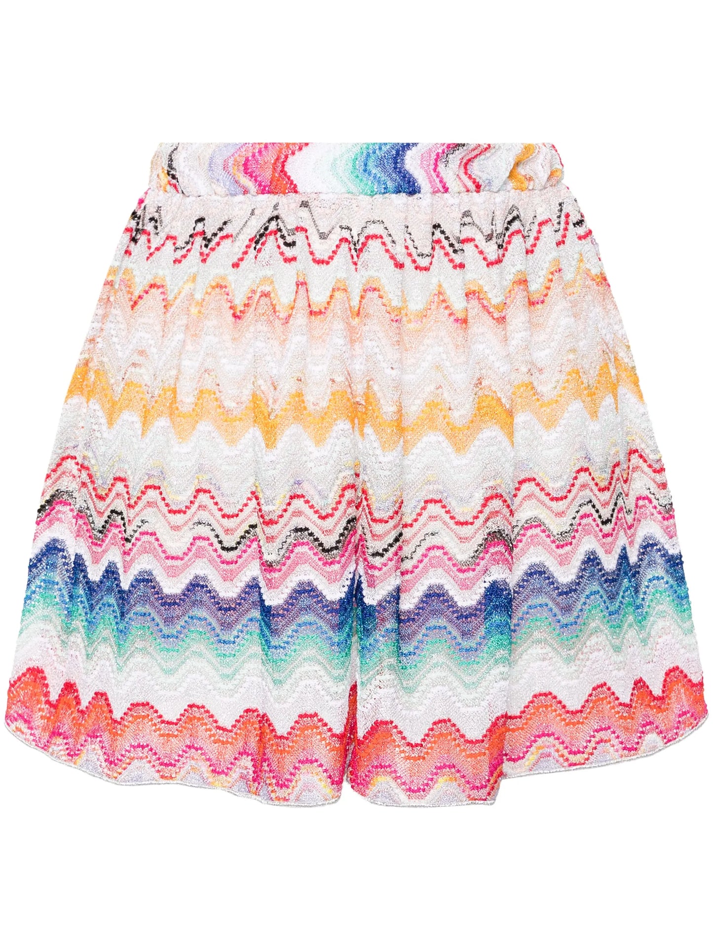 zigzag-print lurex shorts