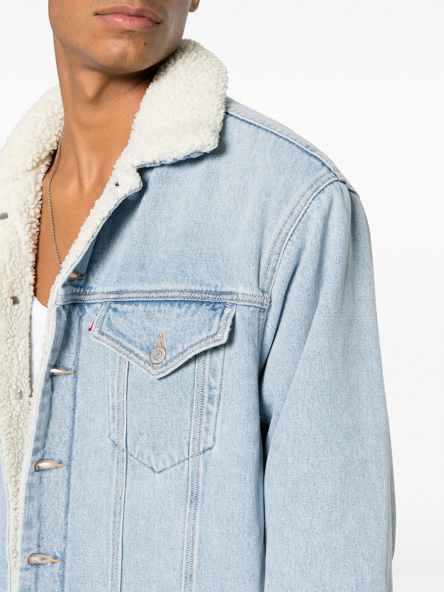 x Levi's sherpa-collar denim coat
