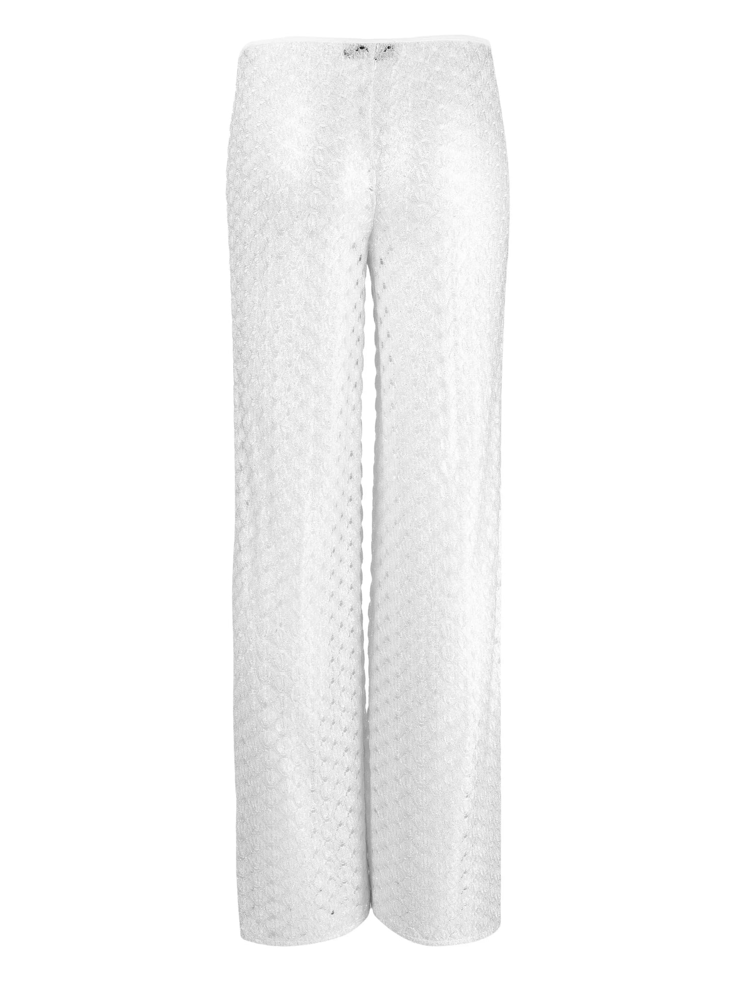 zigzag-woven flared trousers