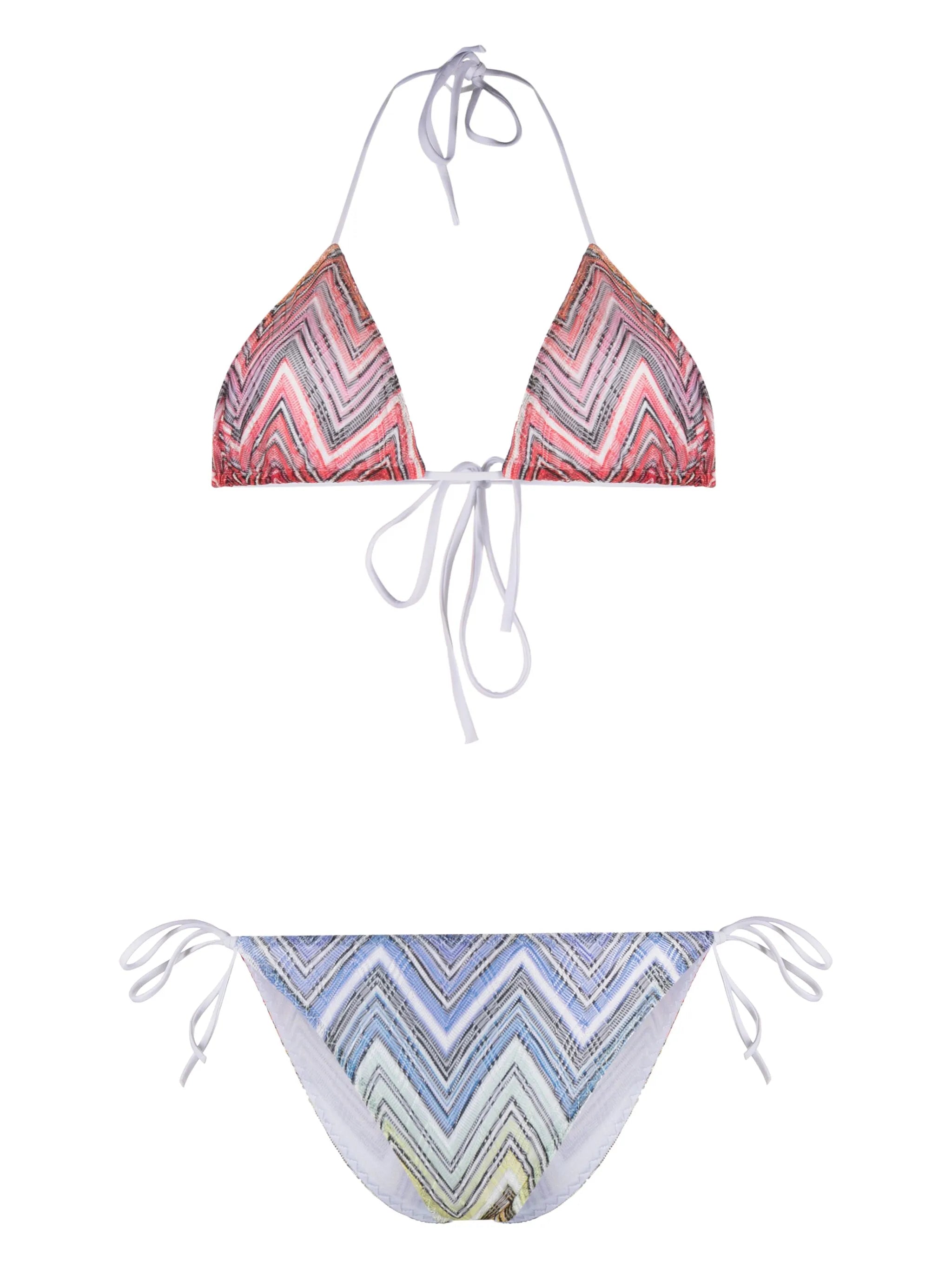 chevron-print triangle-cup bikini set
