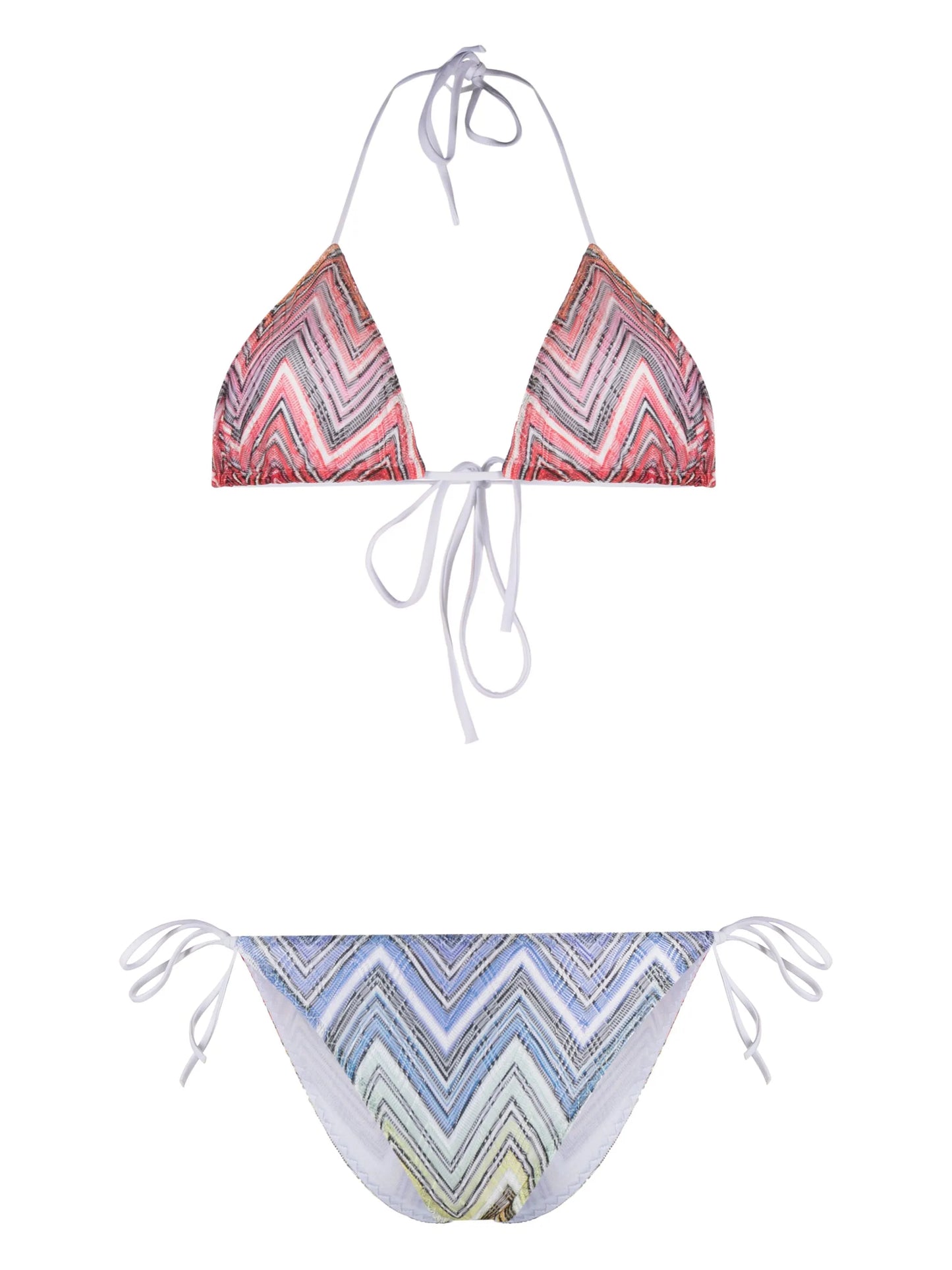 chevron-print triangle-cup bikini set