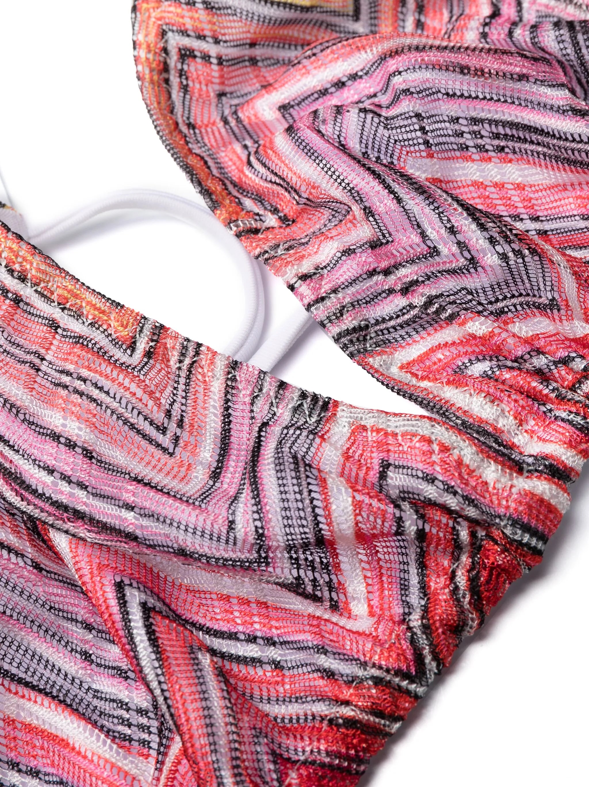 chevron-print triangle-cup bikini set