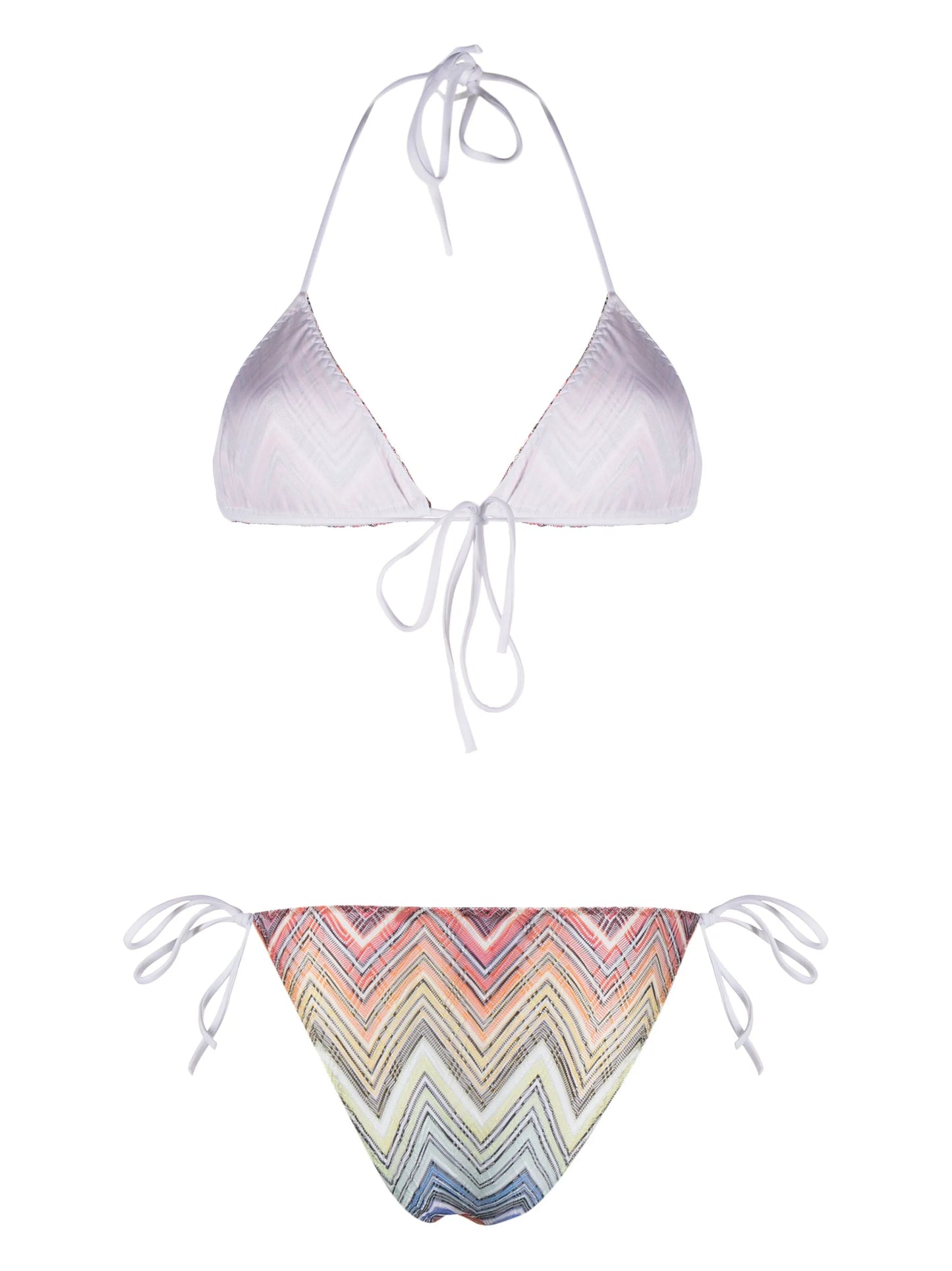chevron-print triangle-cup bikini set
