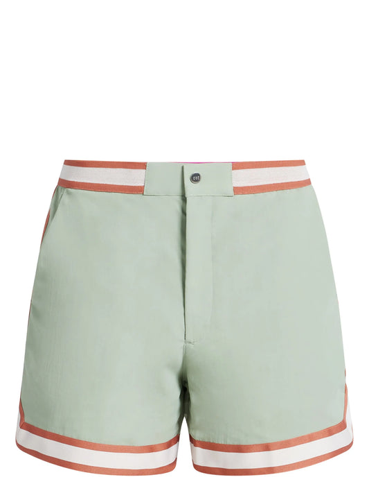striped-edge swim shorts