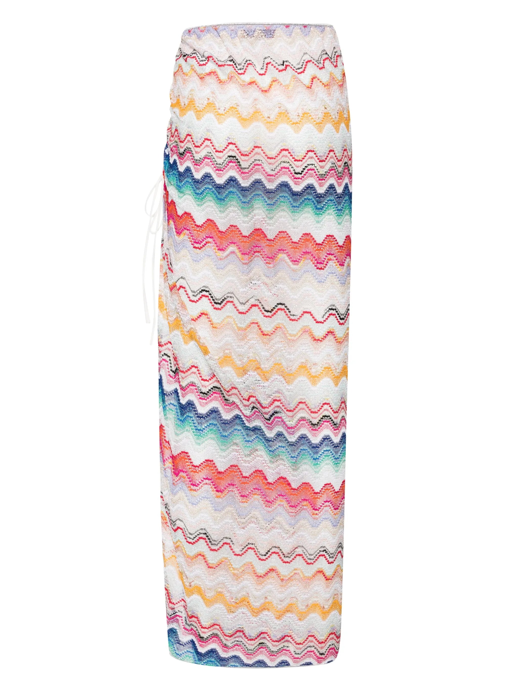 zigzag-woven draped skirt