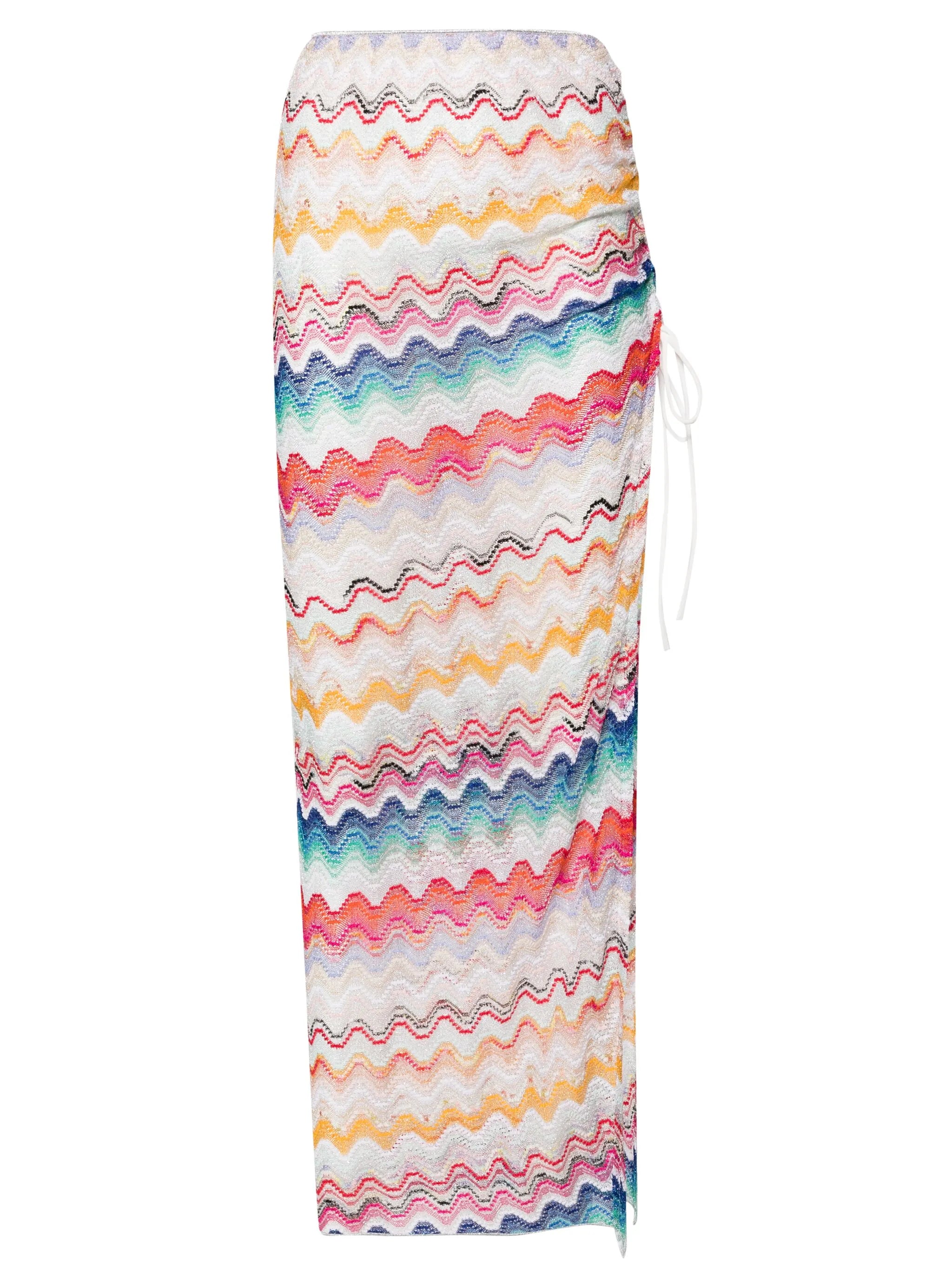 zigzag-woven draped skirt