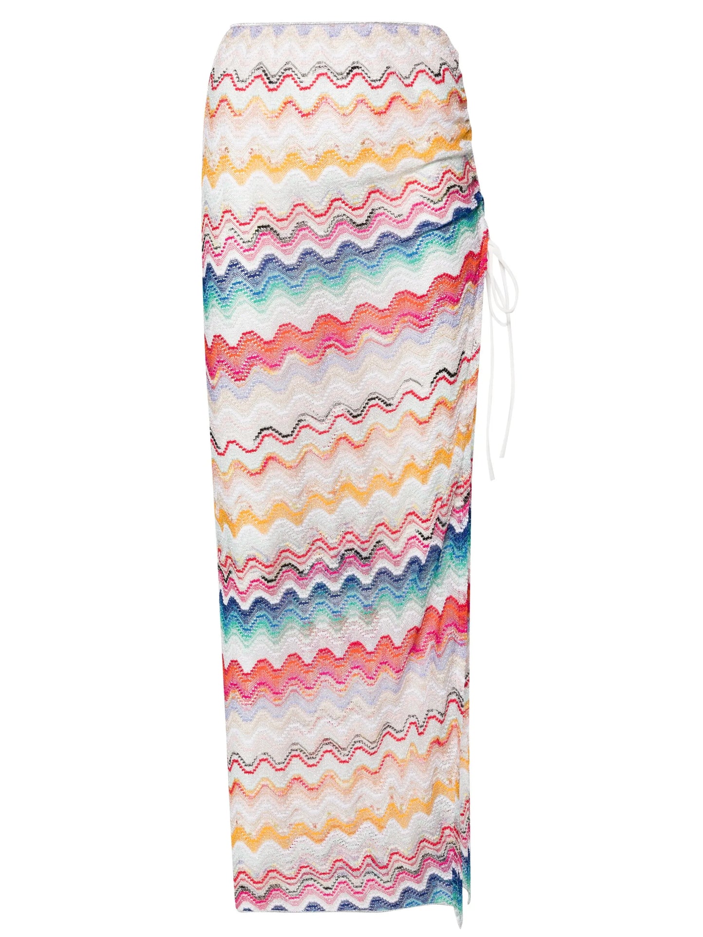 zigzag-woven draped skirt