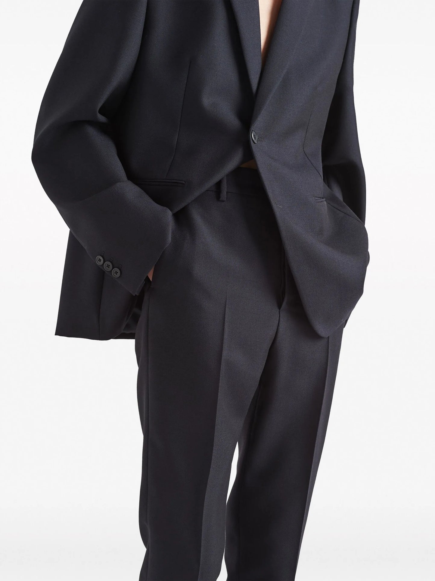 mid-rise tailored trousers