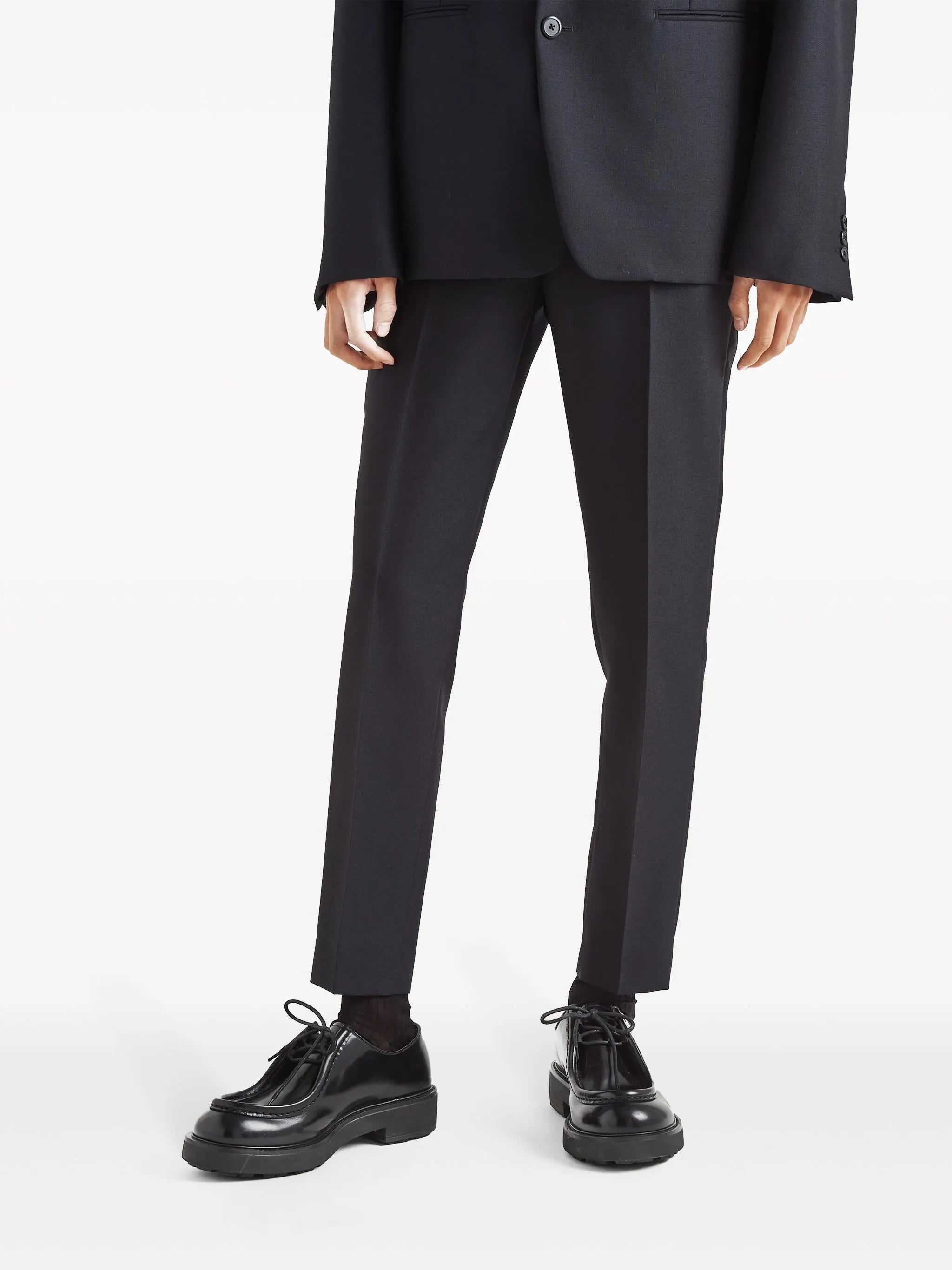 mid-rise tailored trousers