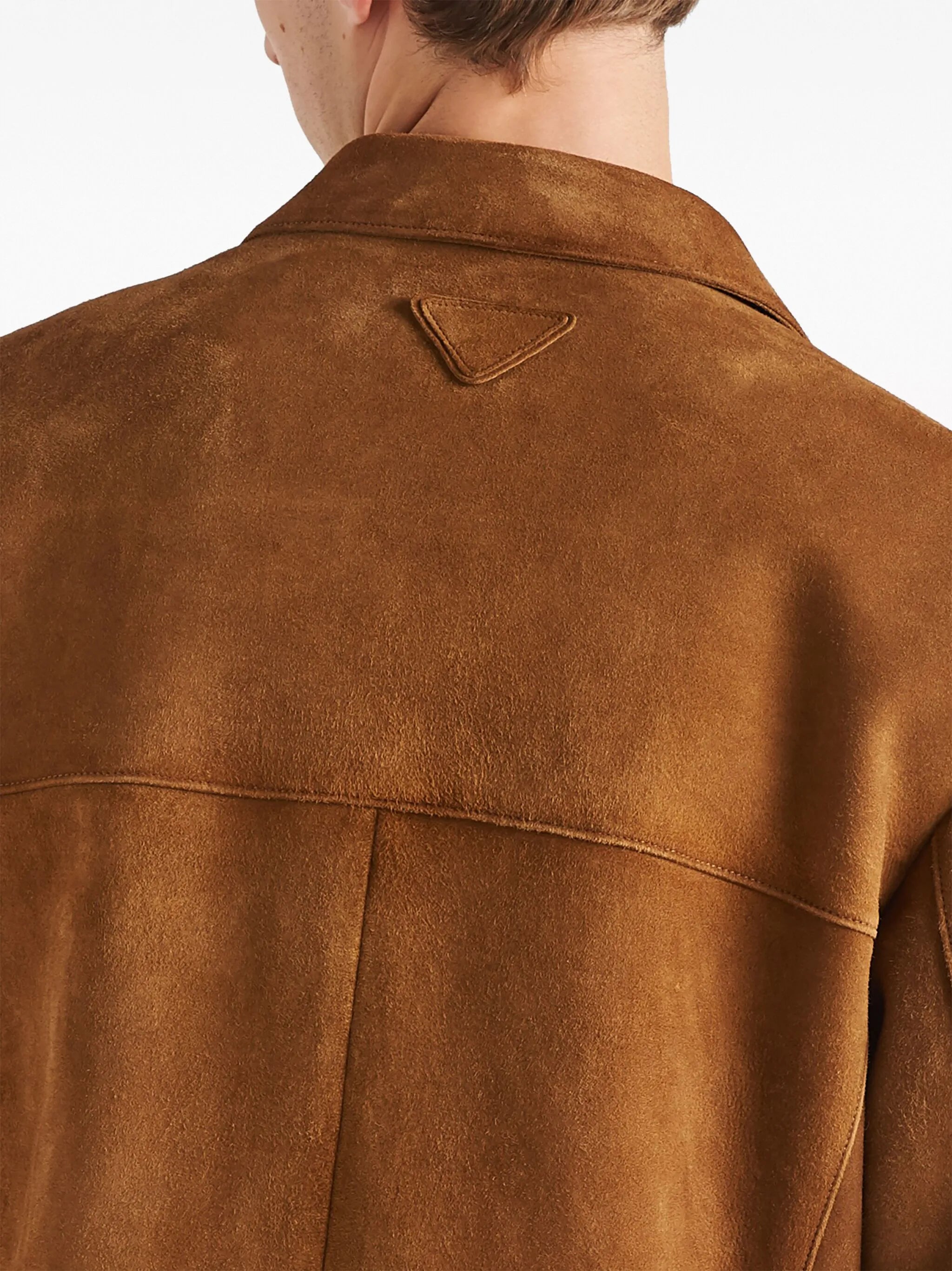 single-breasted suede blazer