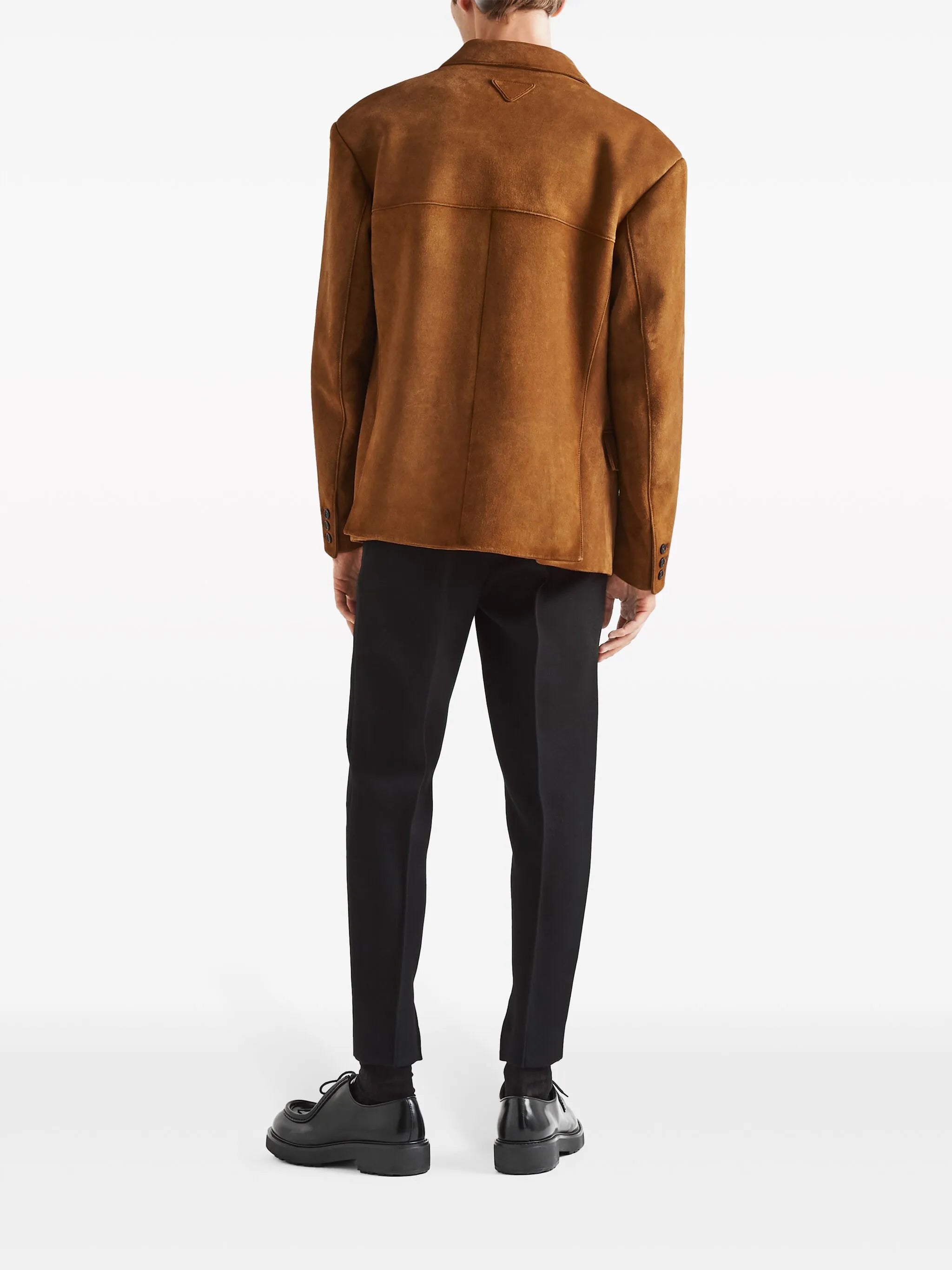 single-breasted suede blazer