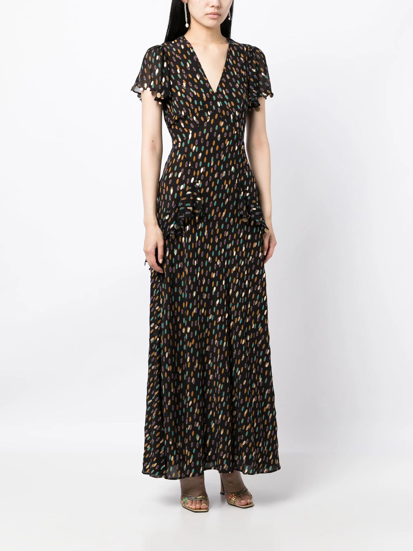 Jane abstract-print silk maxi dress