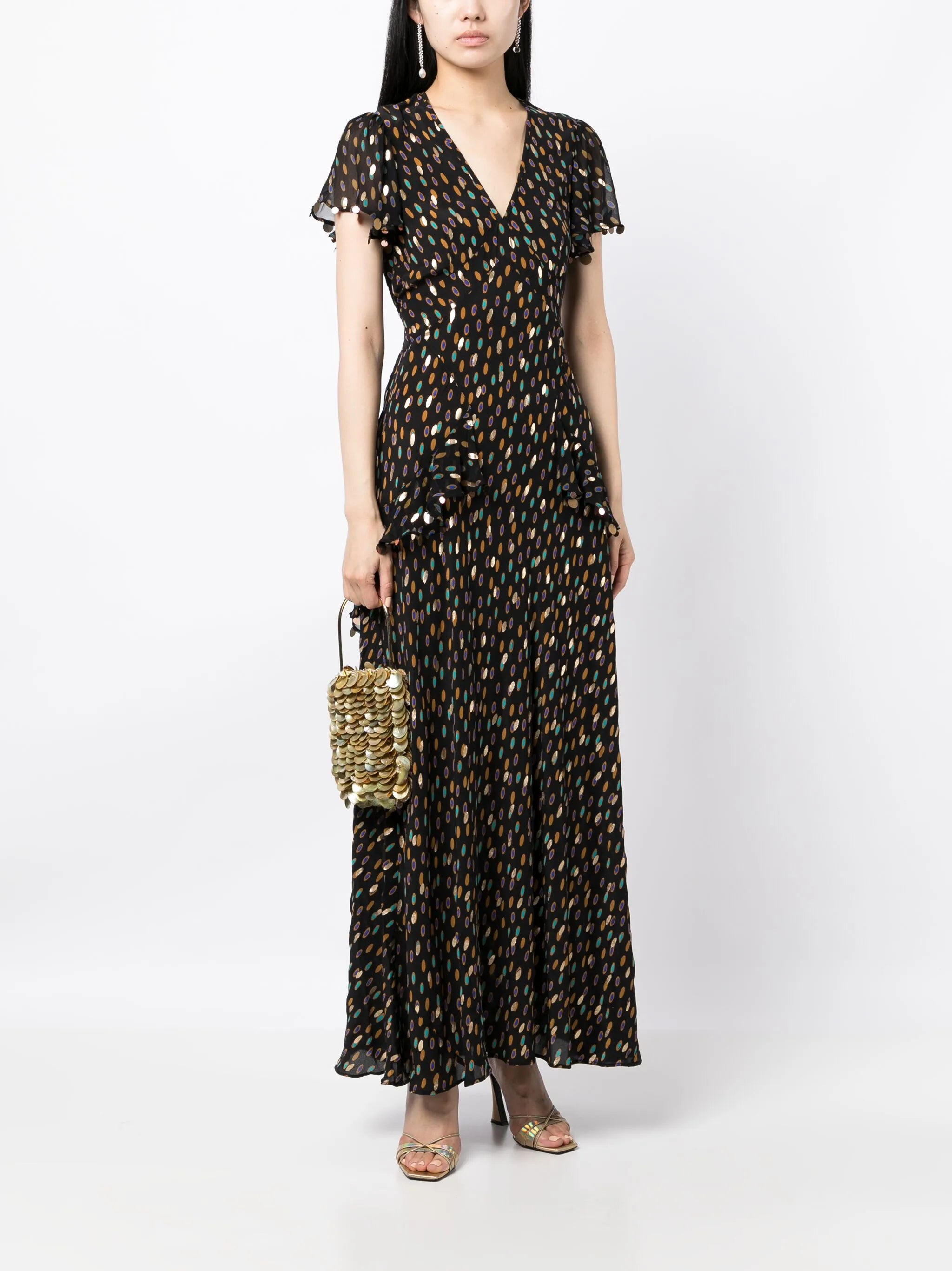 Jane abstract-print silk maxi dress