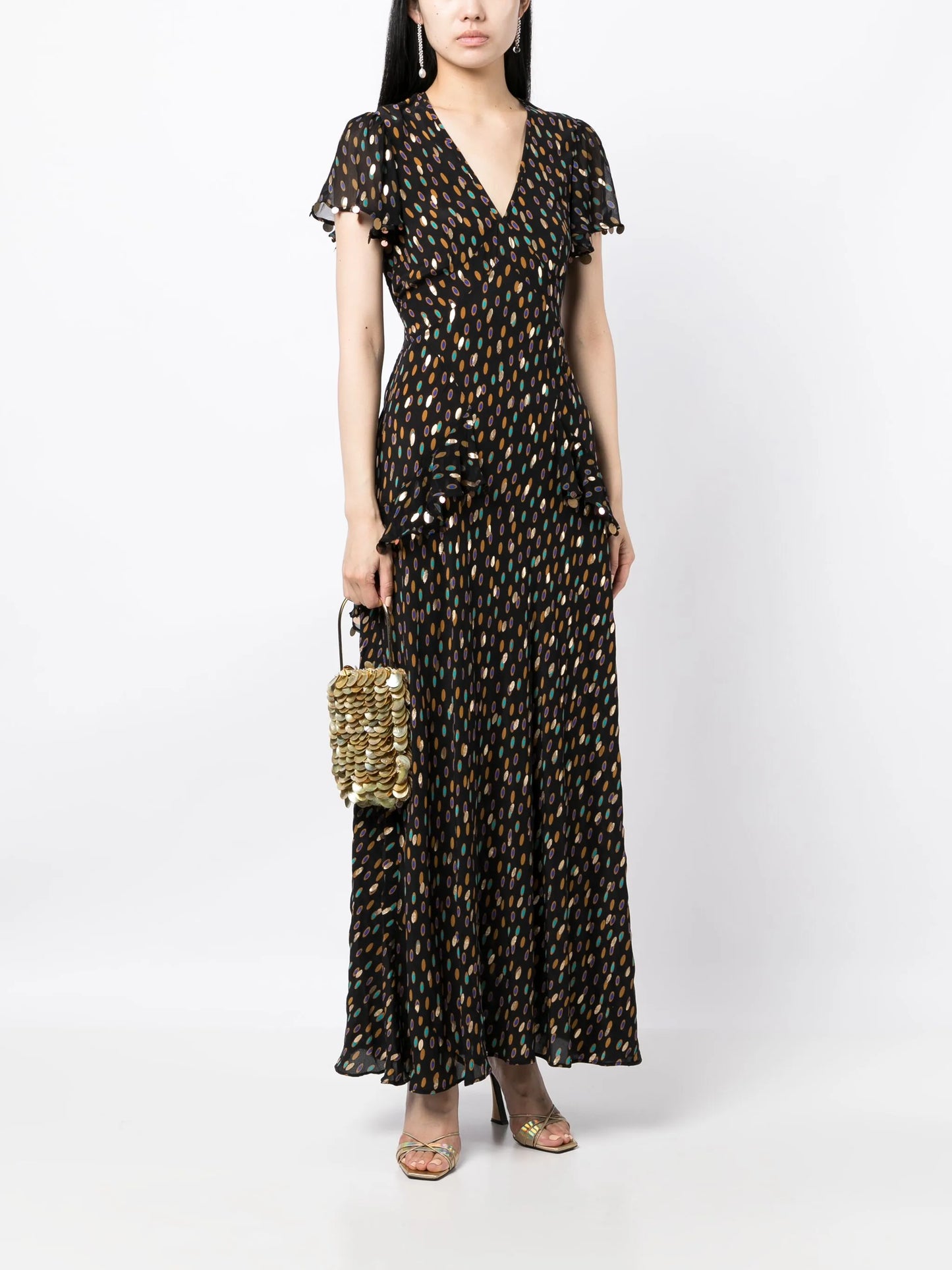 Jane abstract-print silk maxi dress