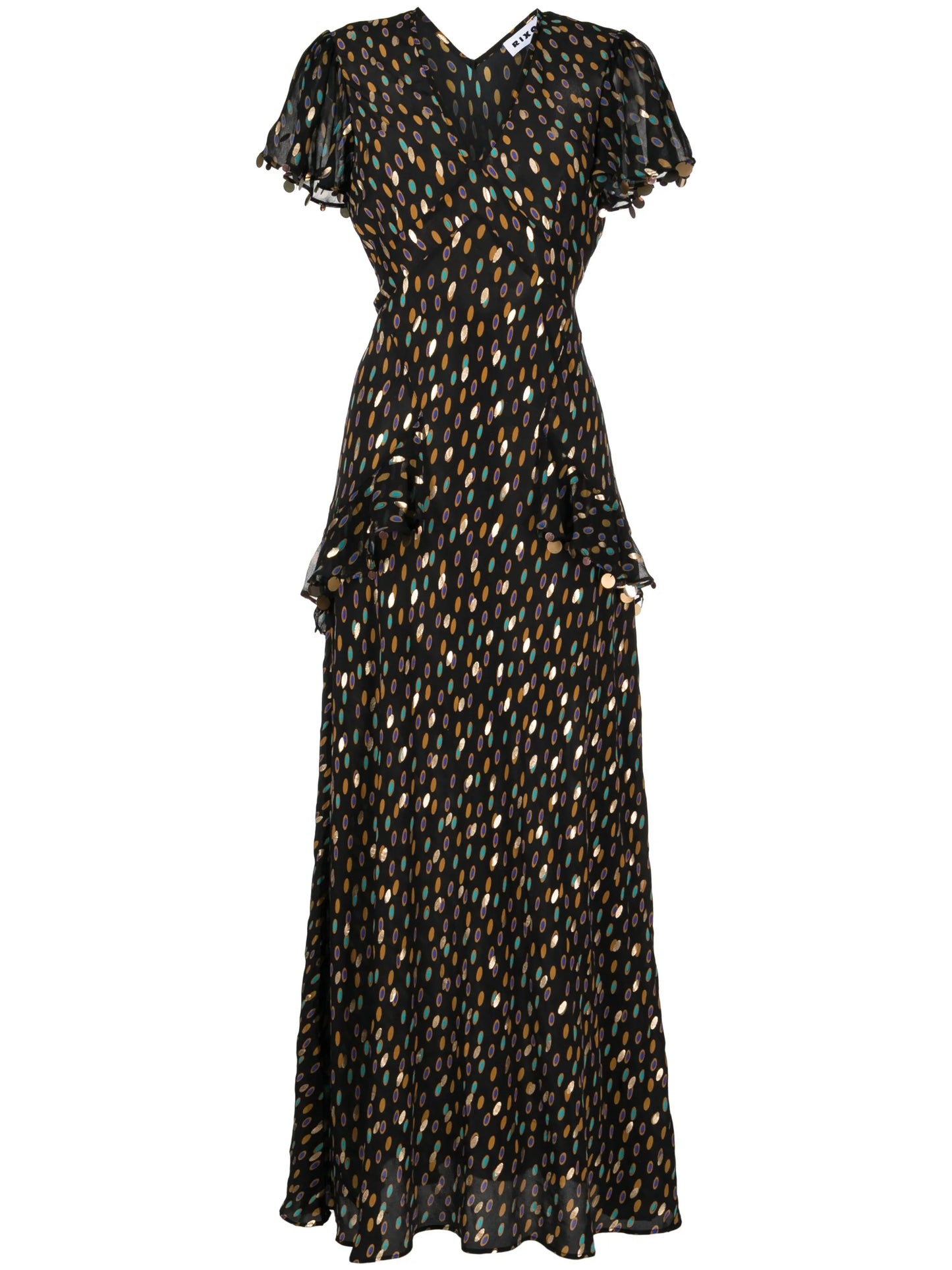 Jane abstract-print silk maxi dress