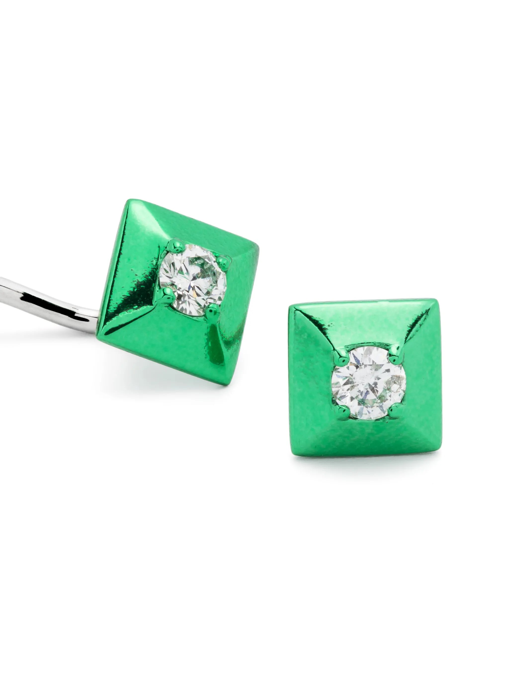 18kt white-gold Double Mini diamond earring