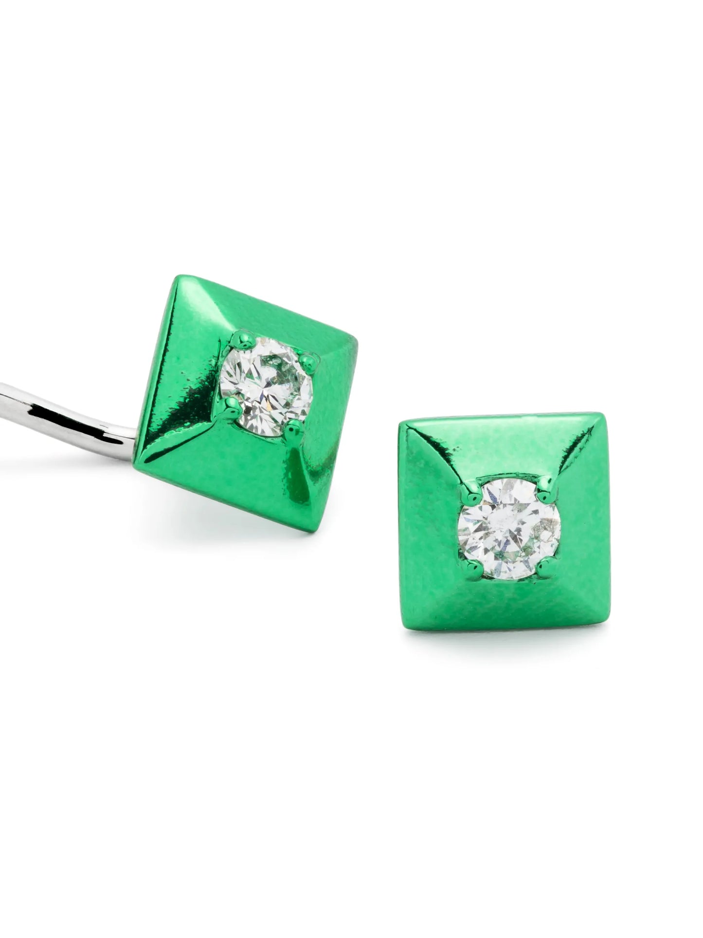 18kt white-gold Double Mini diamond earring