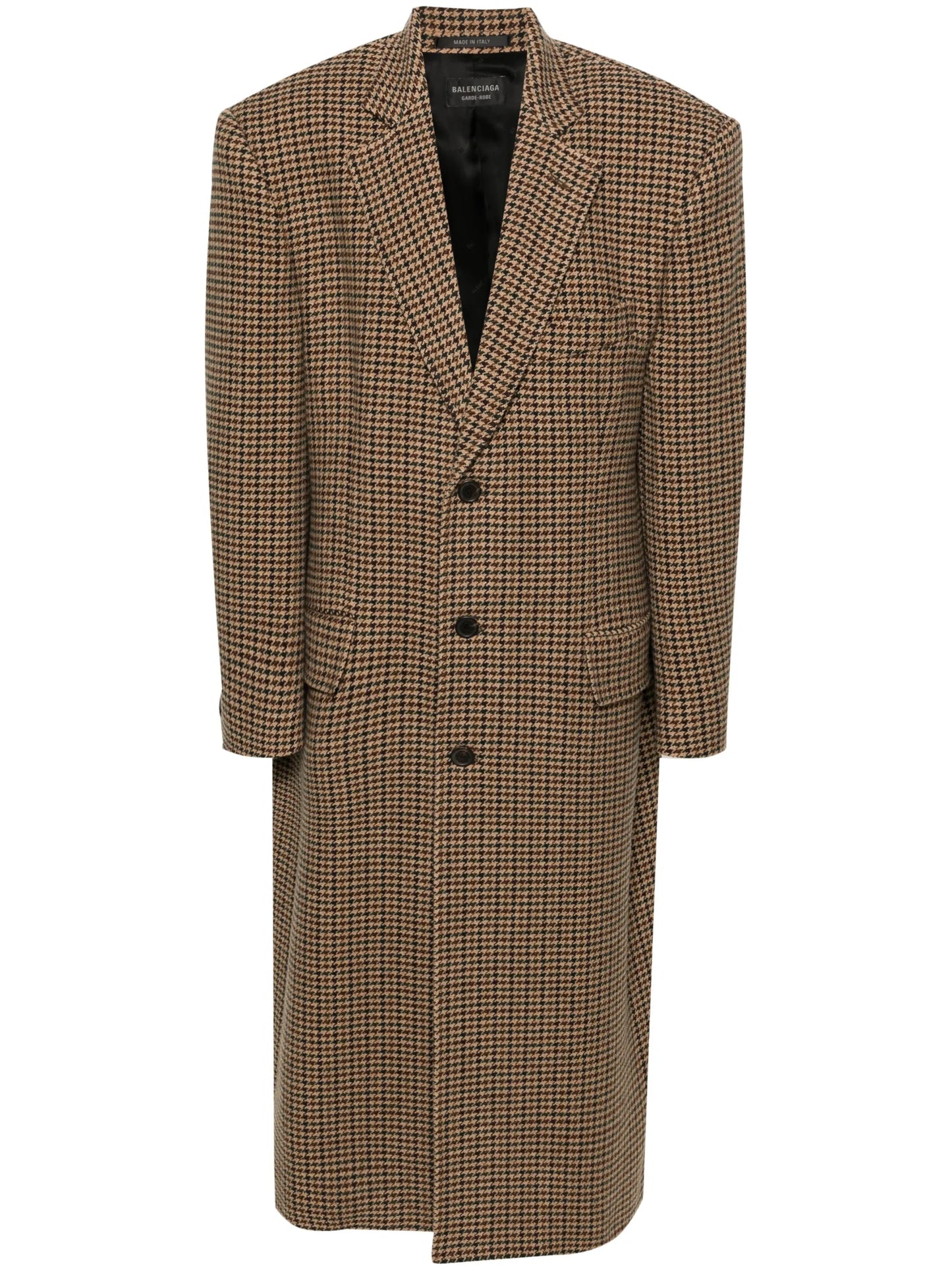 houndstooth single-breasted coat