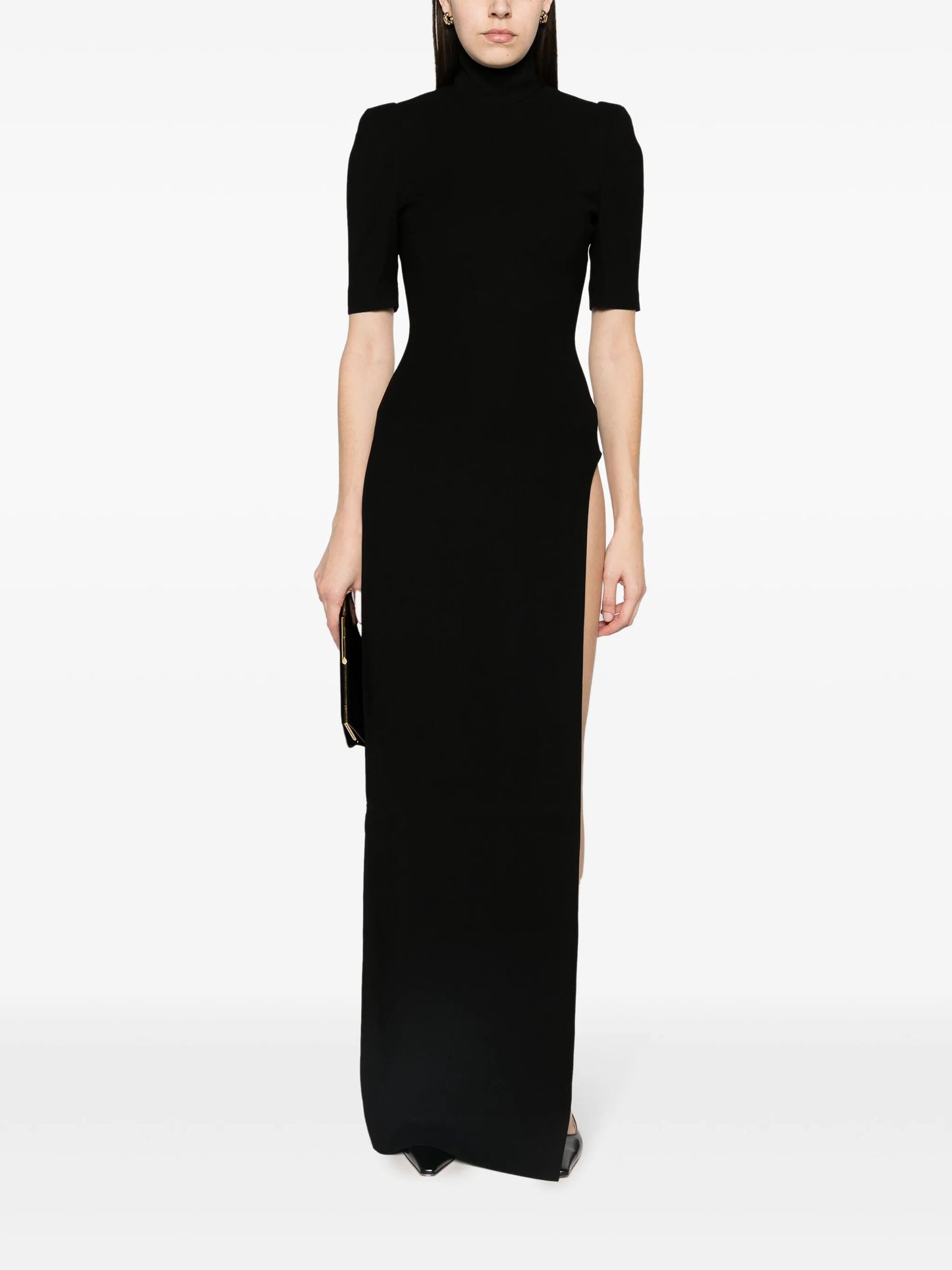 Core high-neck open-back maxi dress