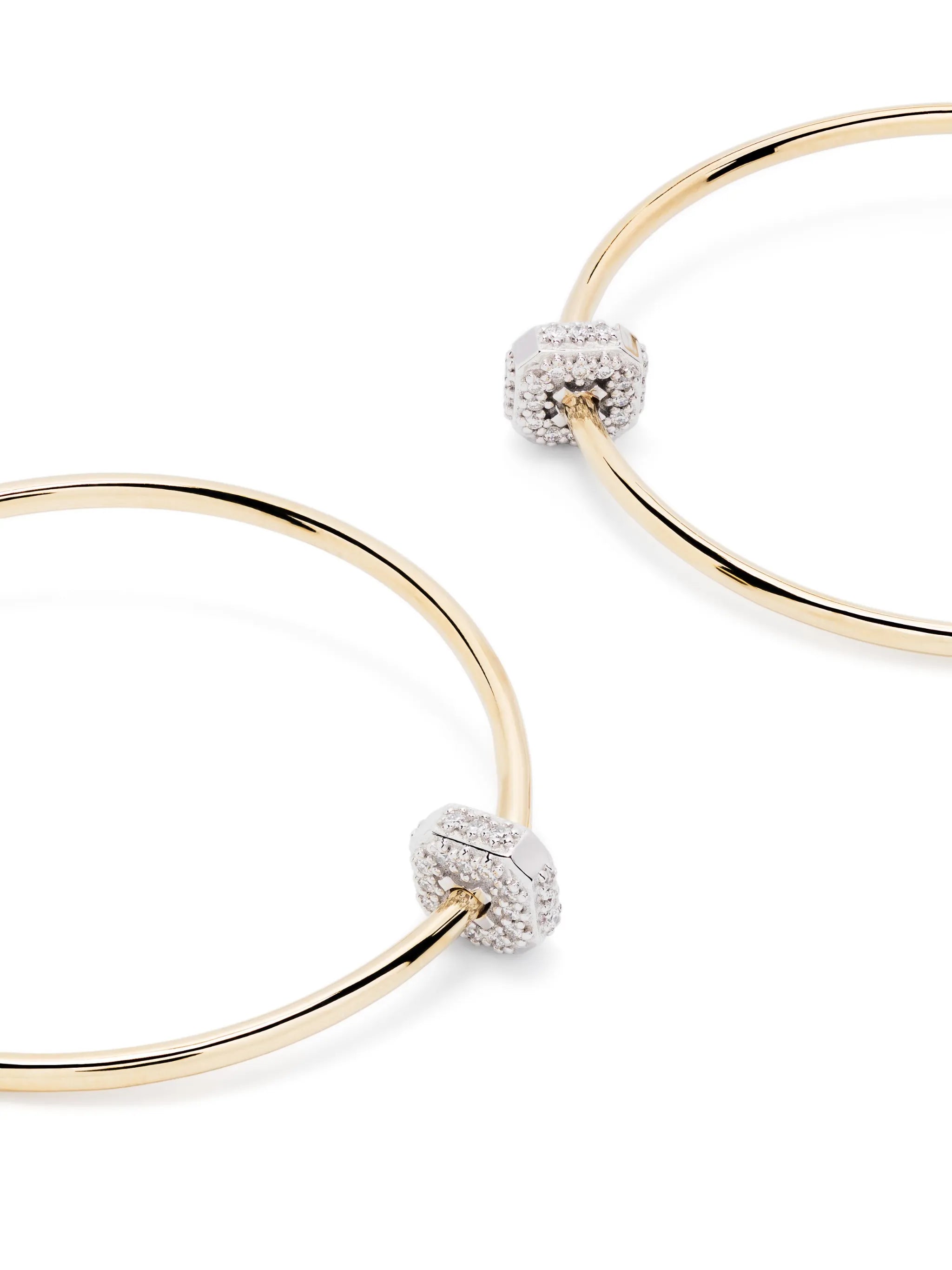 18kt yellow gold Ninety diamond hoop earrings