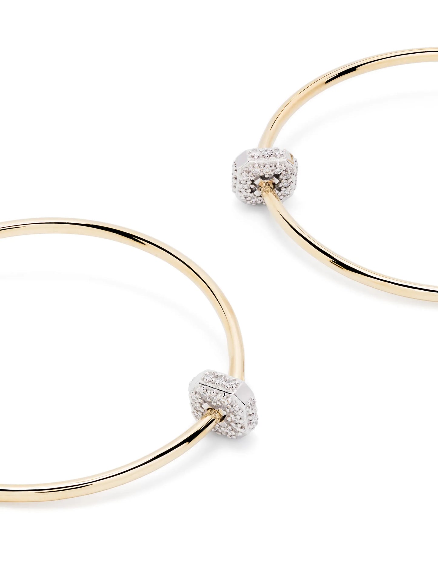 18kt yellow gold Ninety diamond hoop earrings