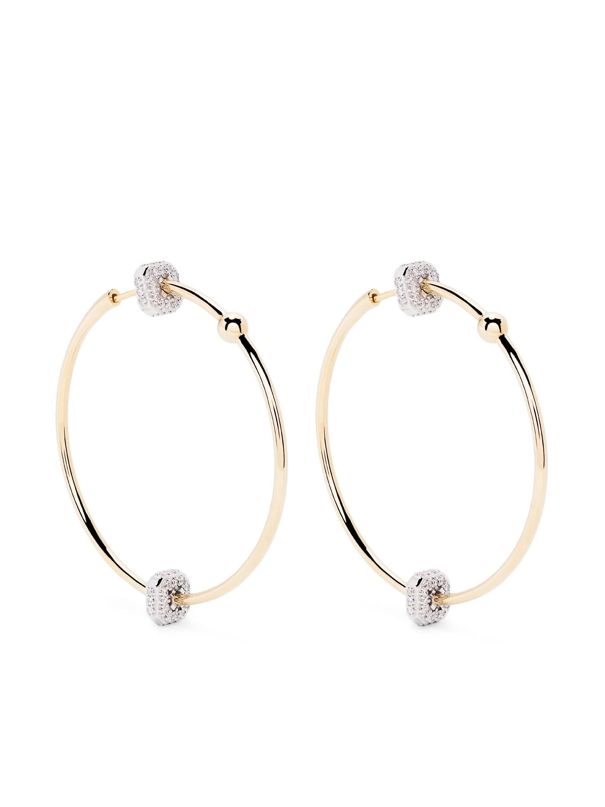 18kt yellow gold Ninety diamond hoop earrings