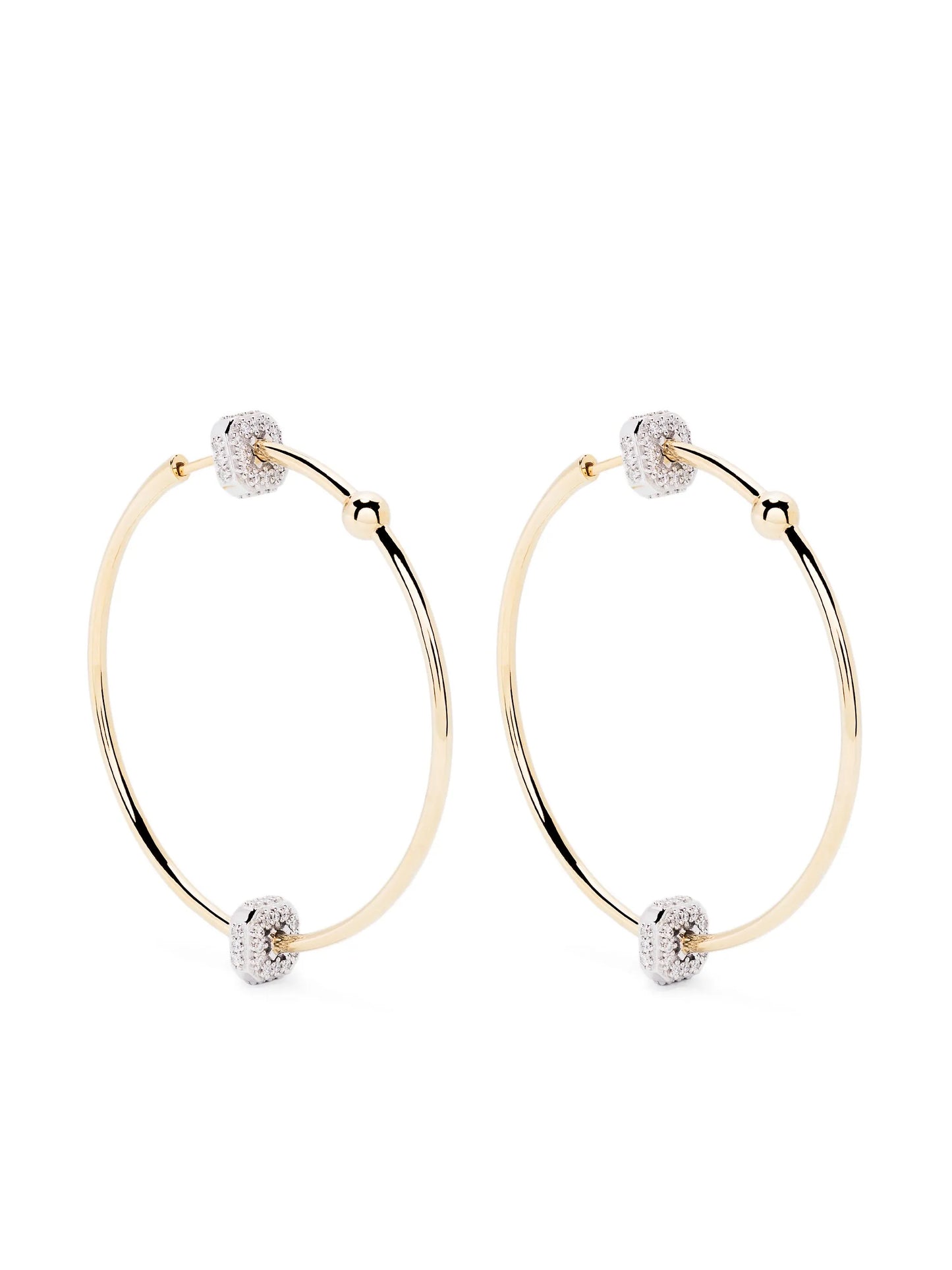 18kt yellow gold Ninety diamond hoop earrings