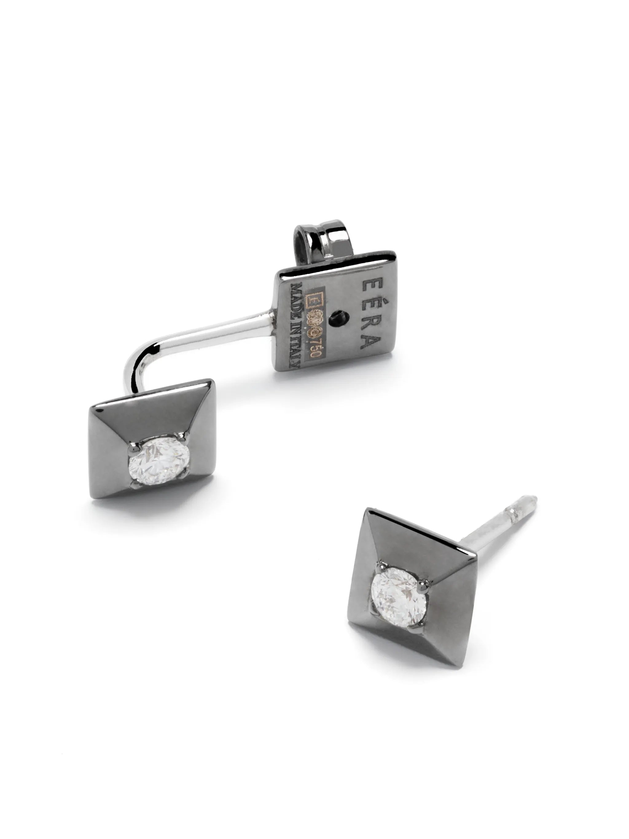 18kt white-gold Mini Double diamond earring