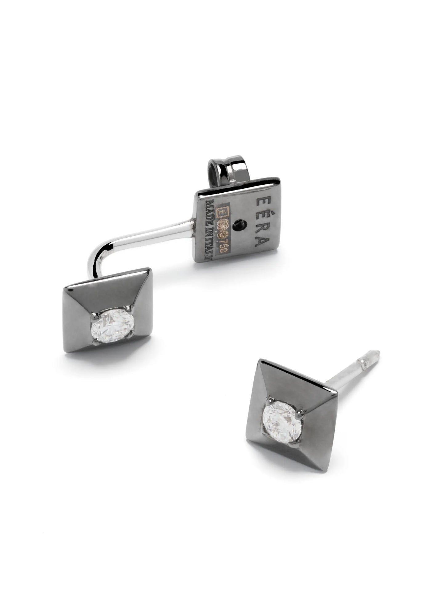 18kt white-gold Mini Double diamond earring
