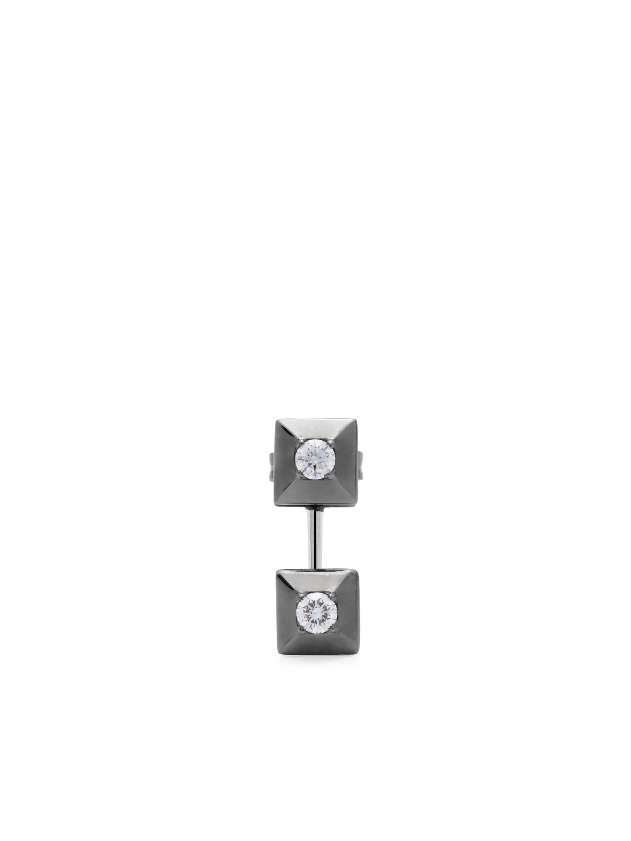 18kt white-gold Mini Double diamond earring