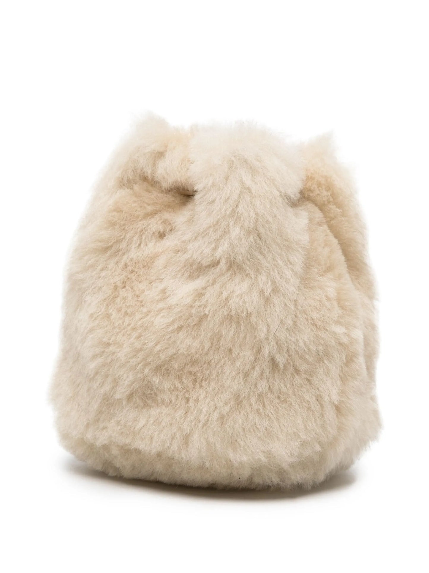 triangle-logo shearling bucket bag