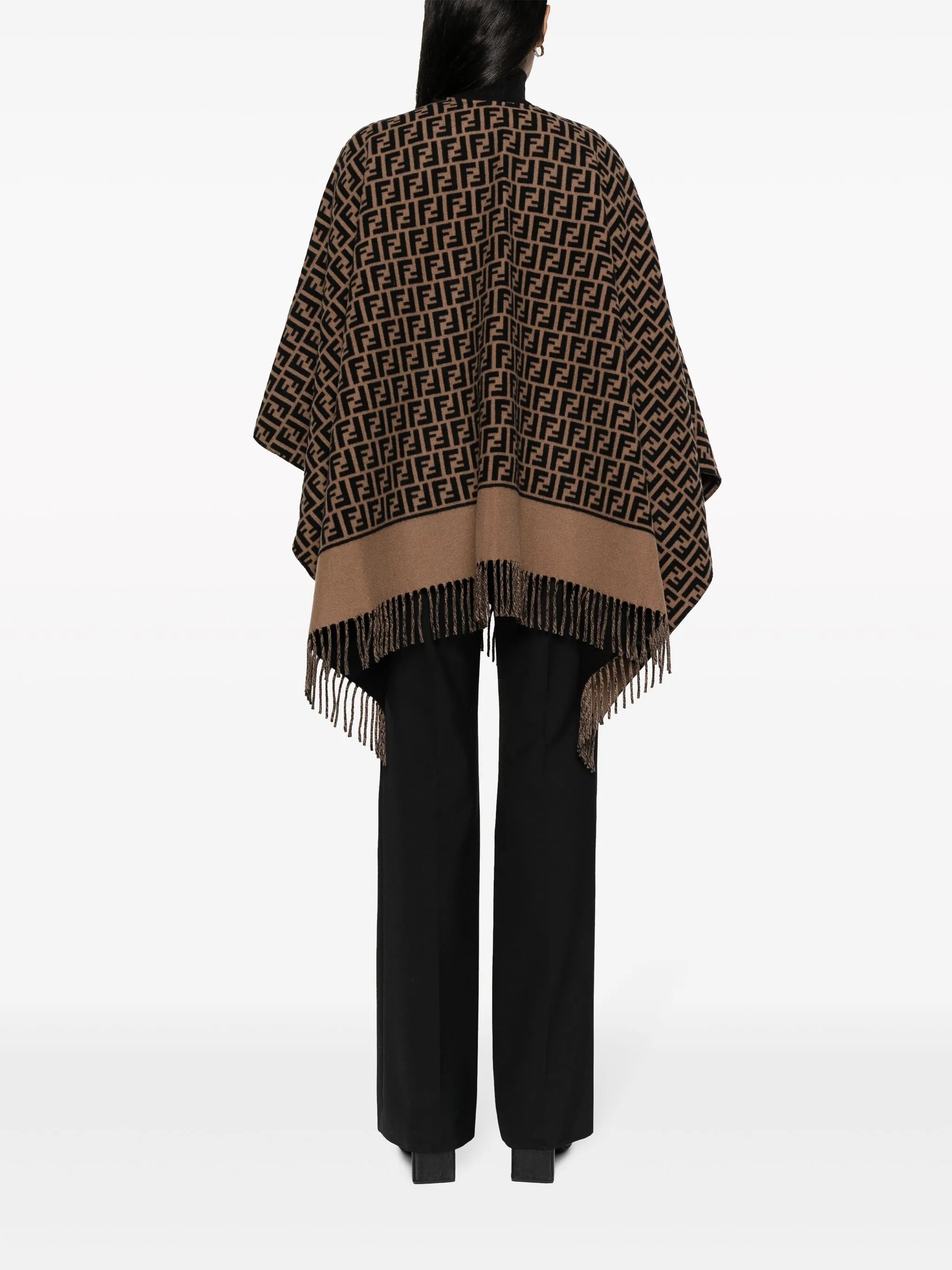 FF-logo print poncho
