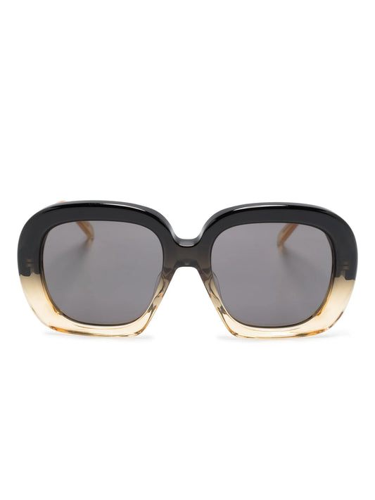 two-tone square-frame sunglasses