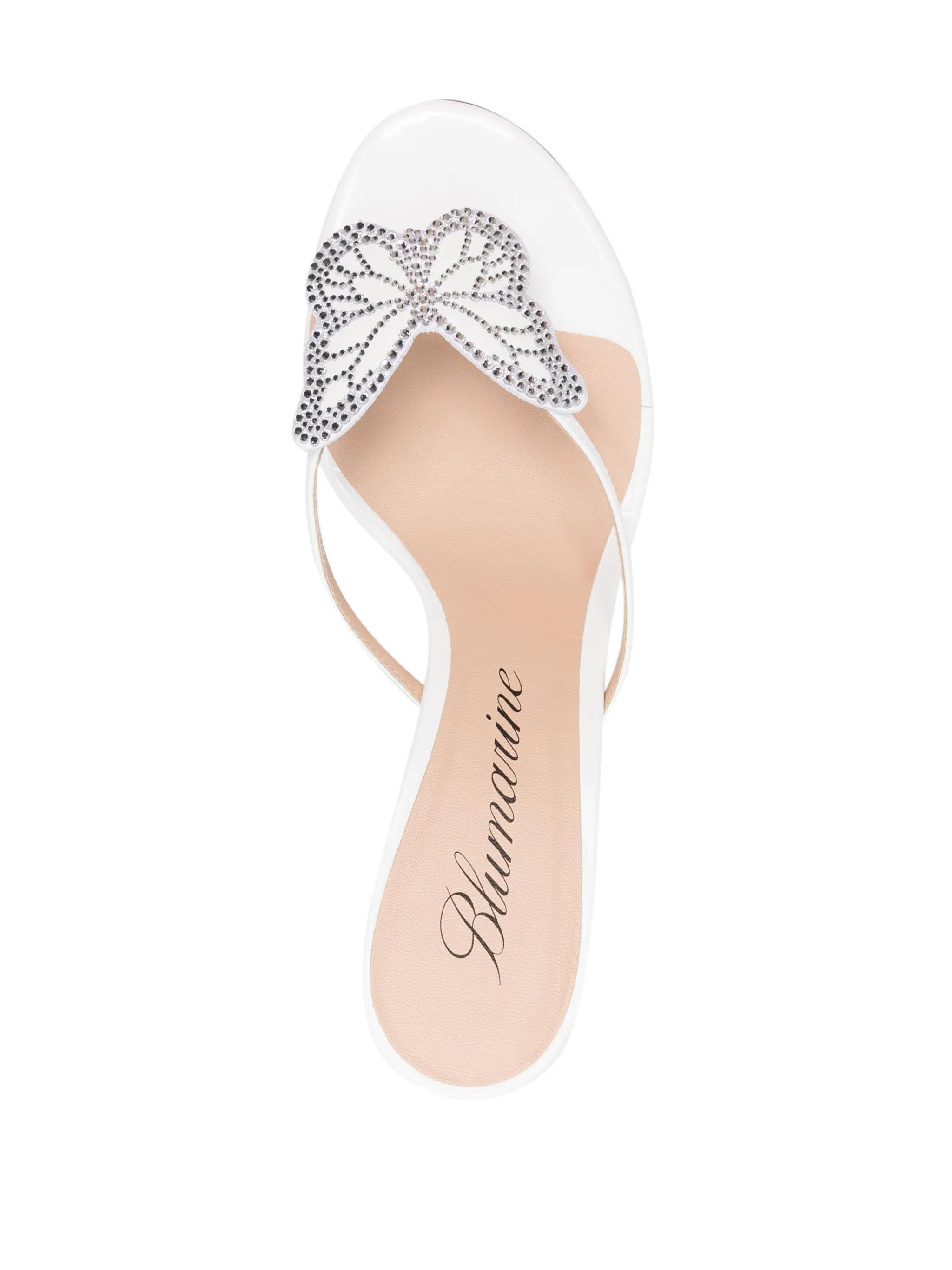 75mm butterfly-appliqué leather sandals