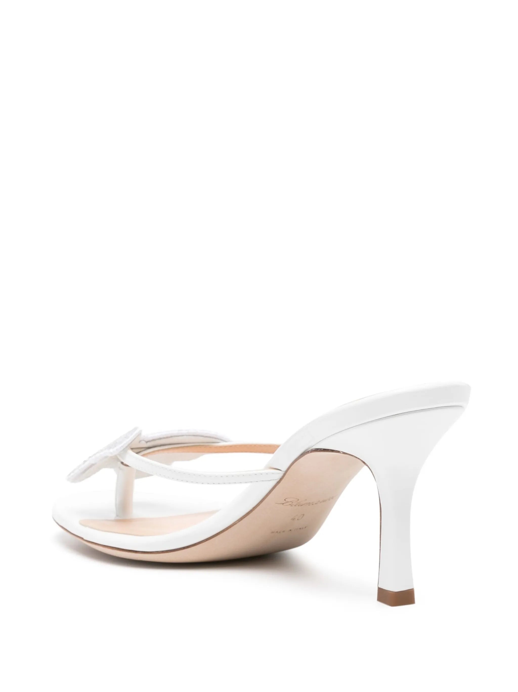 75mm butterfly-appliqué leather sandals
