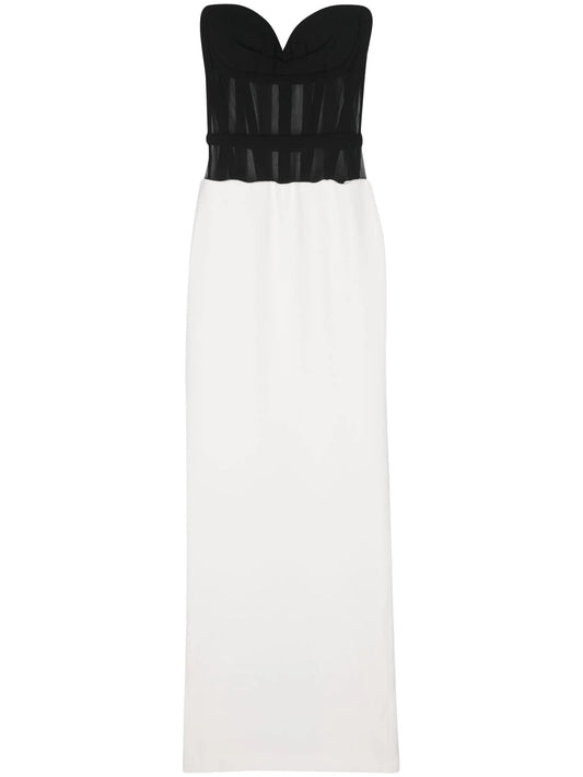 bustier column maxi dress