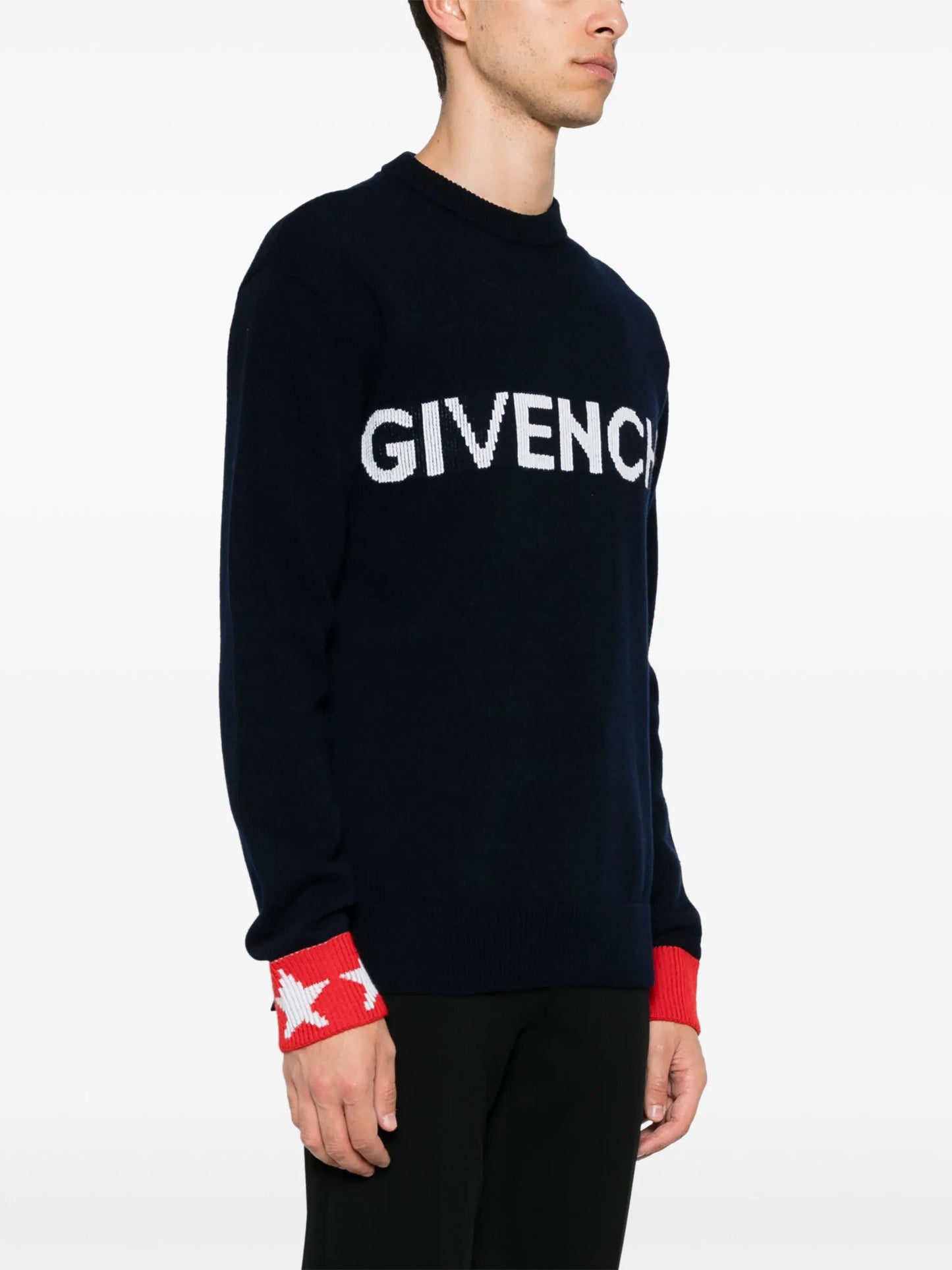 logo-intarsia sweater