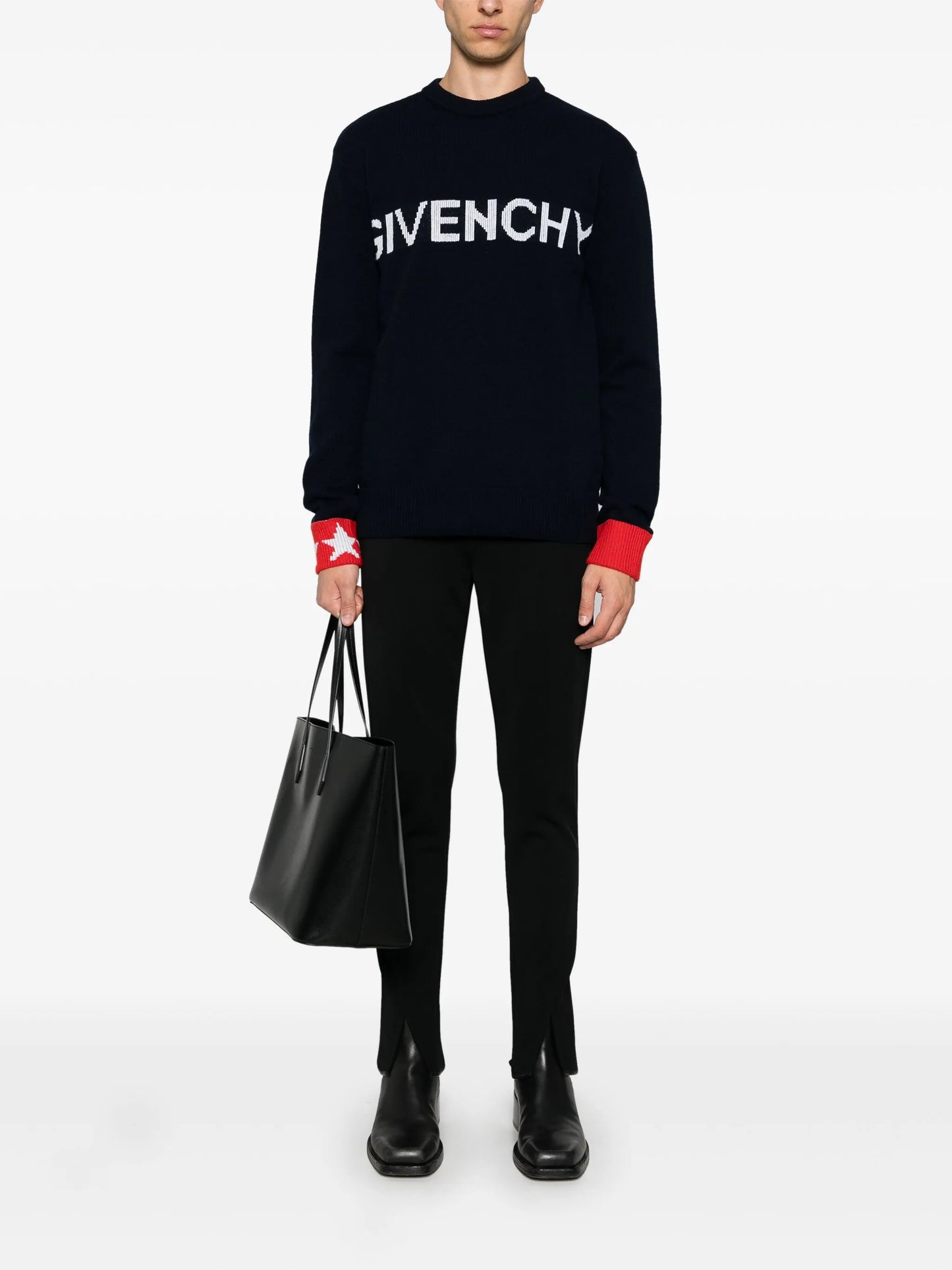 logo-intarsia sweater