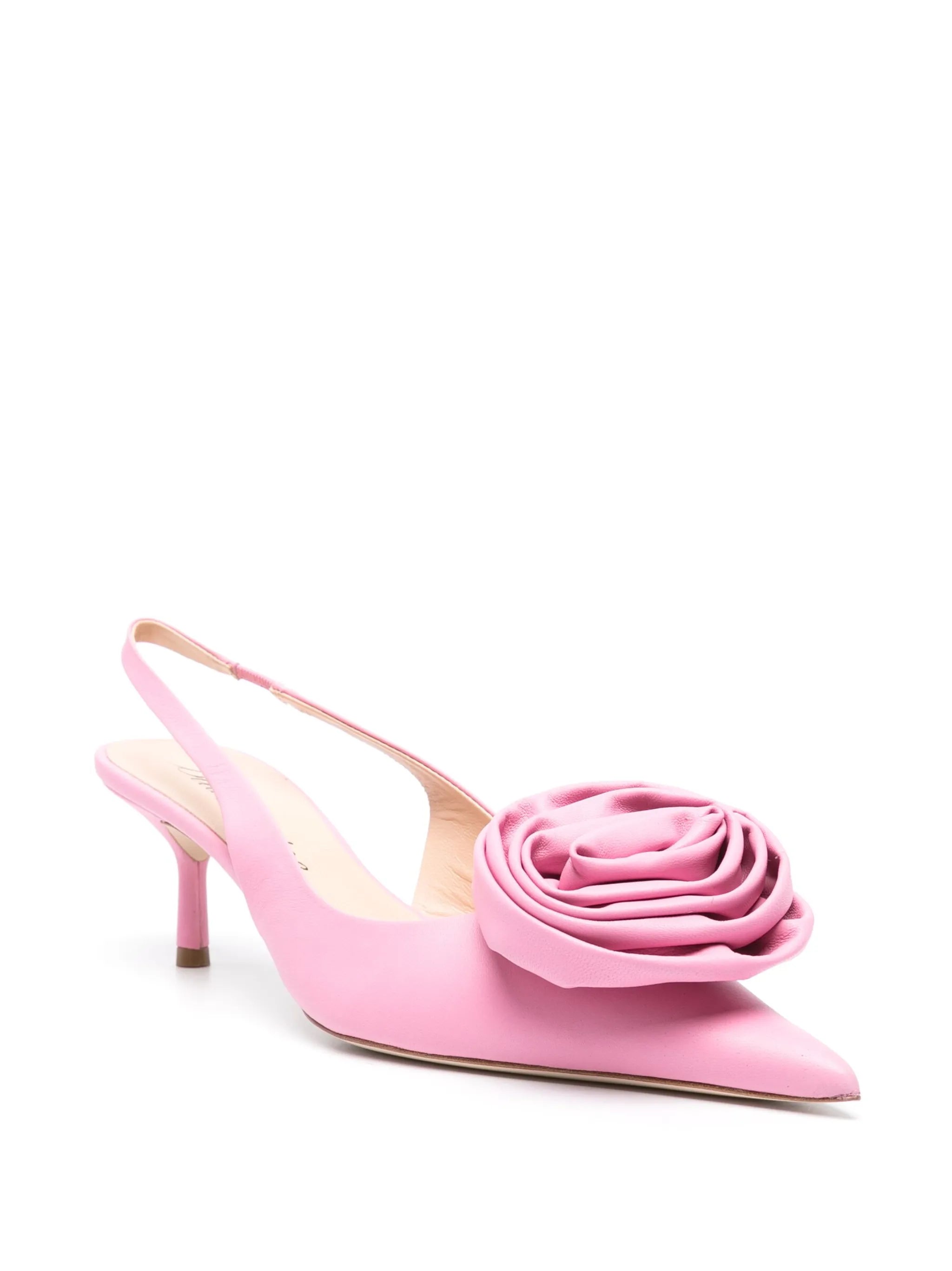 55mm rose-appliqué pumps