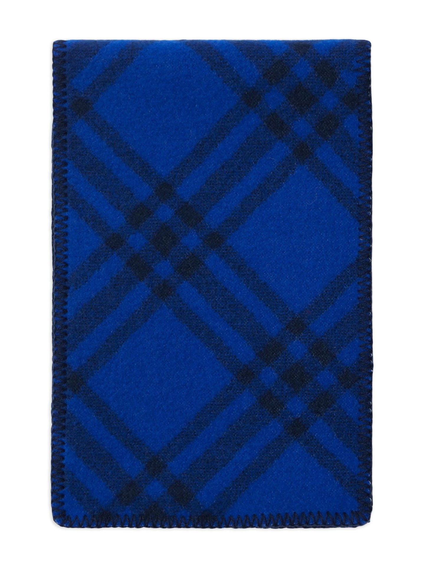 logo-patch checked wool scarf