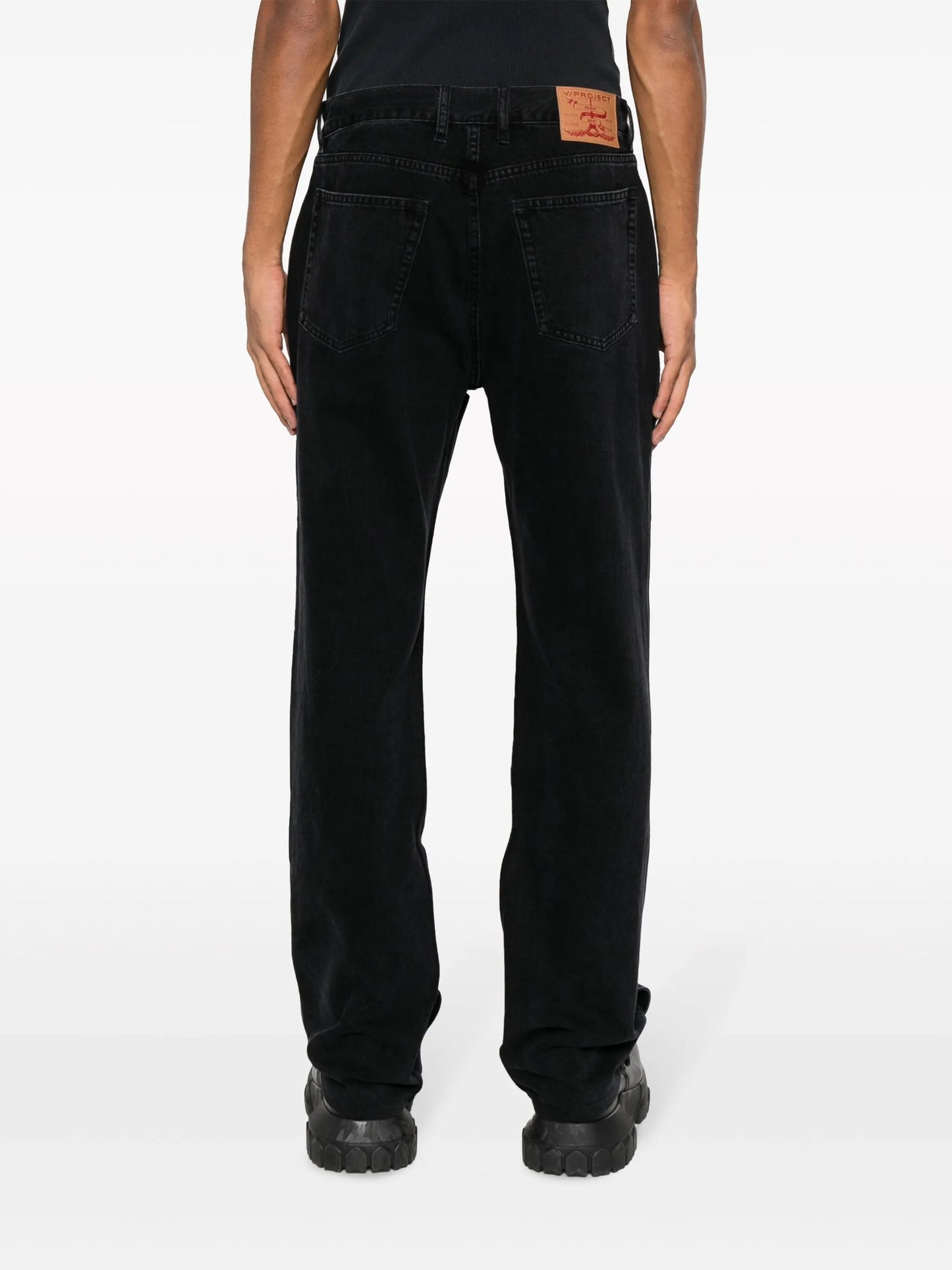 Snap-off mid-rise bootcut jeans
