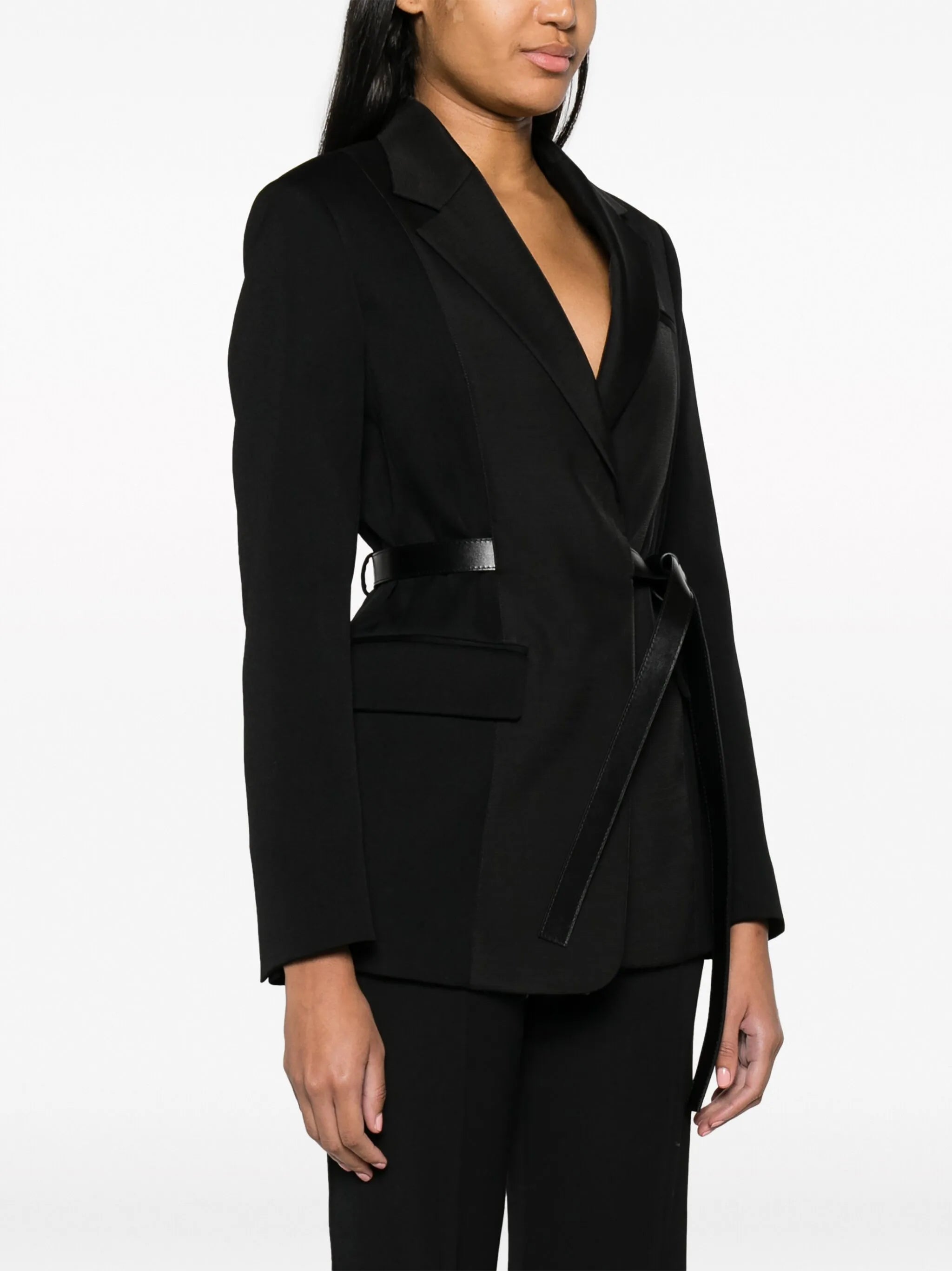 belted tailored blazer