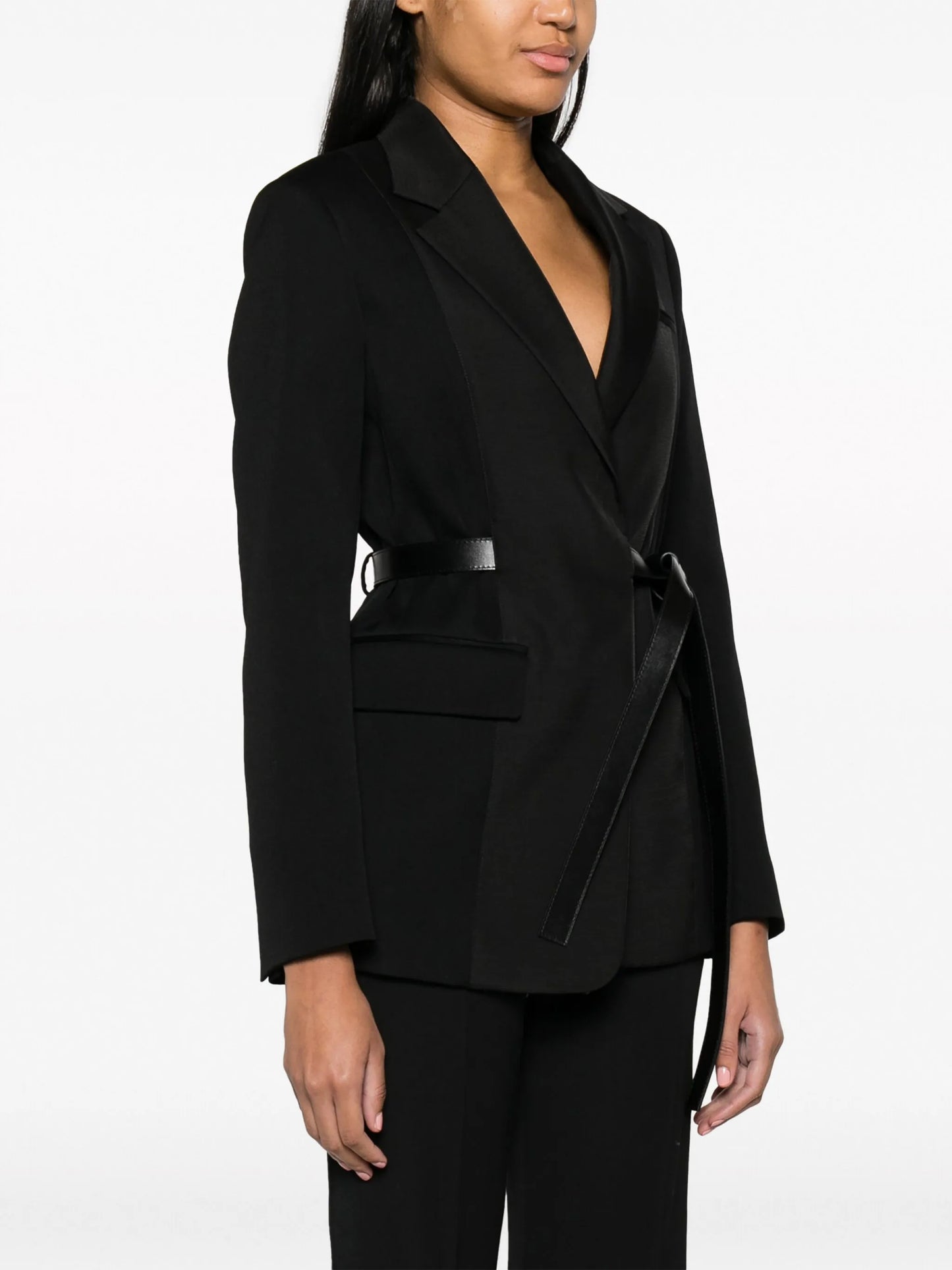belted tailored blazer