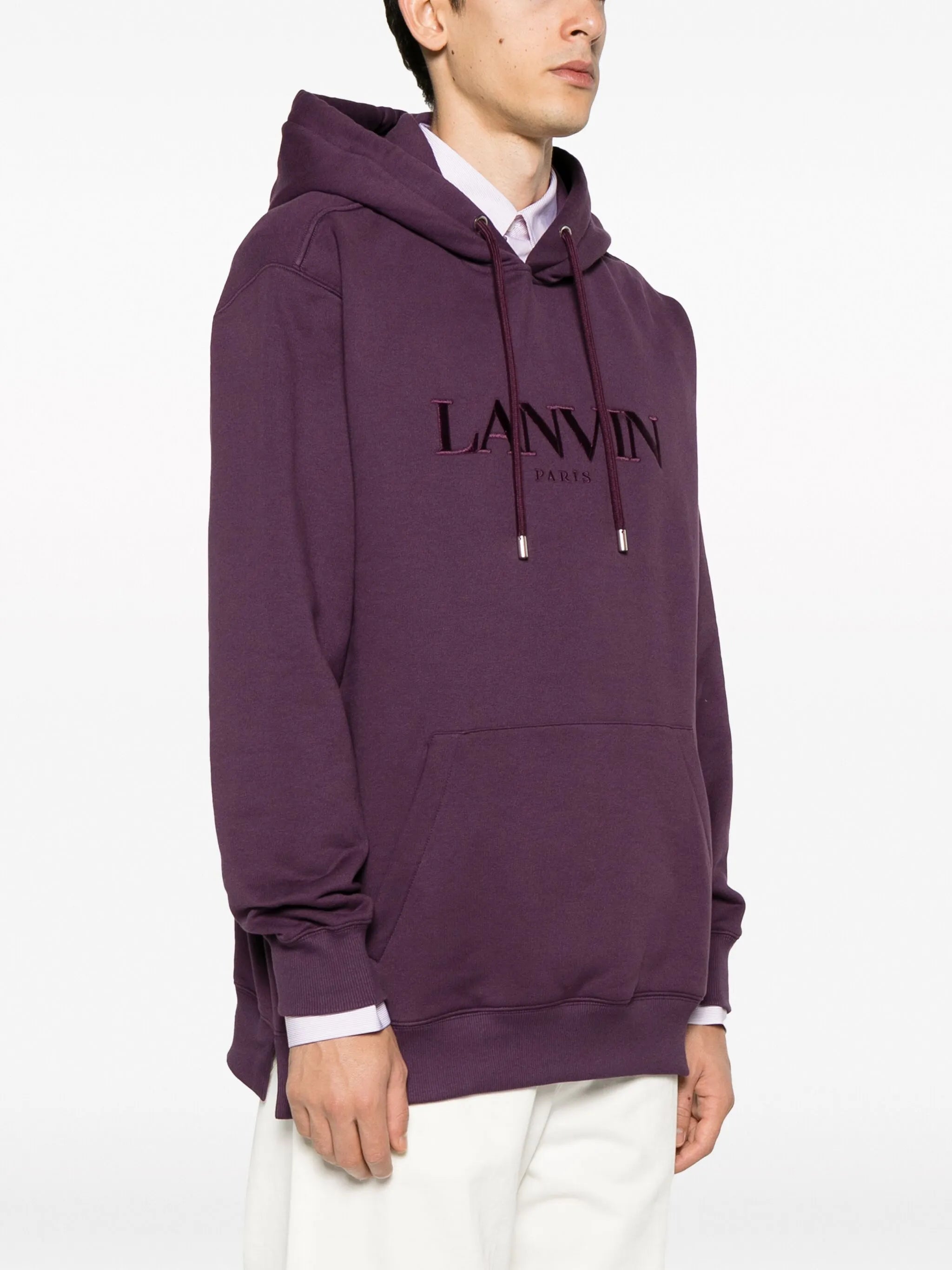 logo-embroidery cotton hoodie