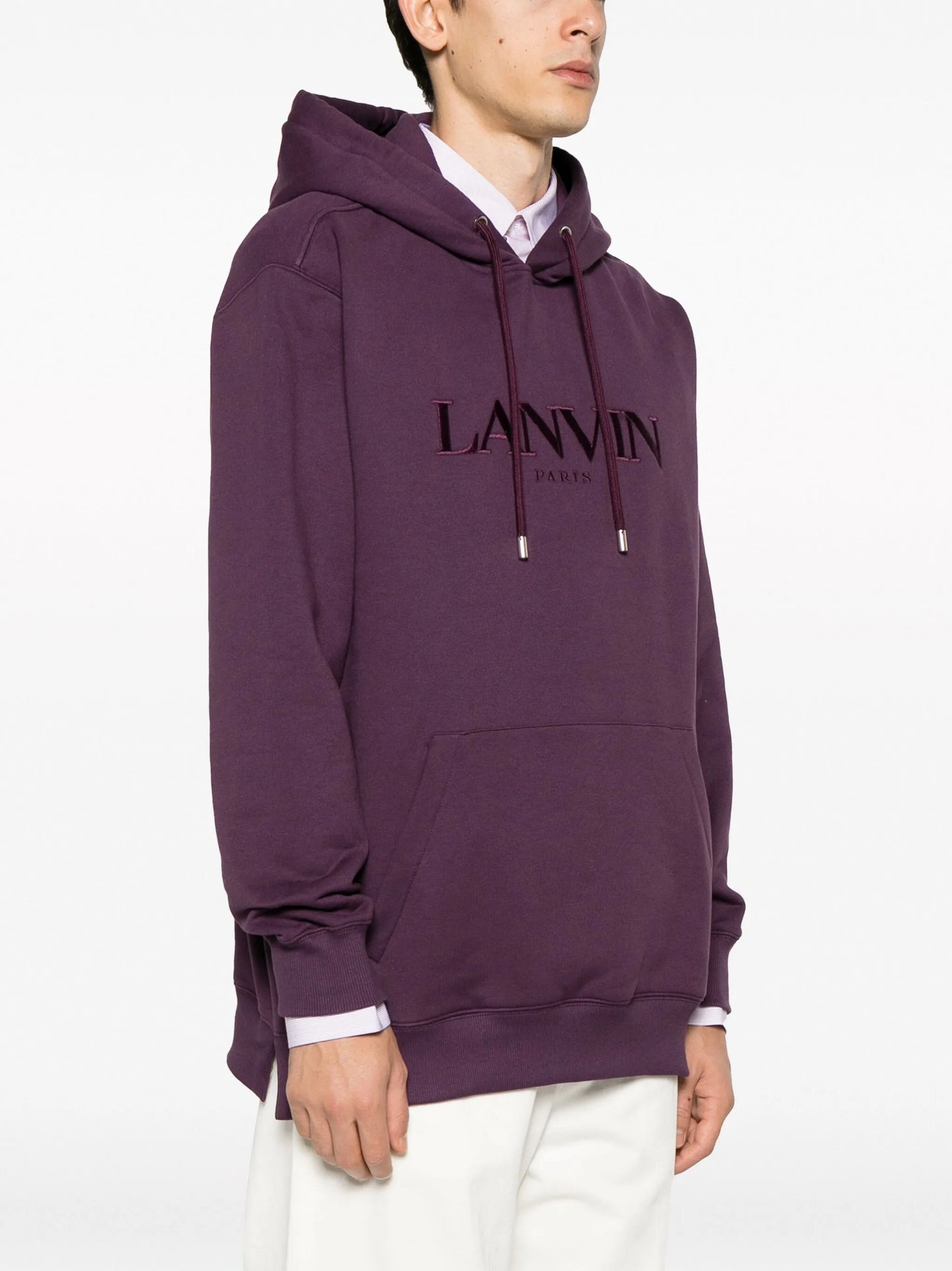 logo-embroidery cotton hoodie