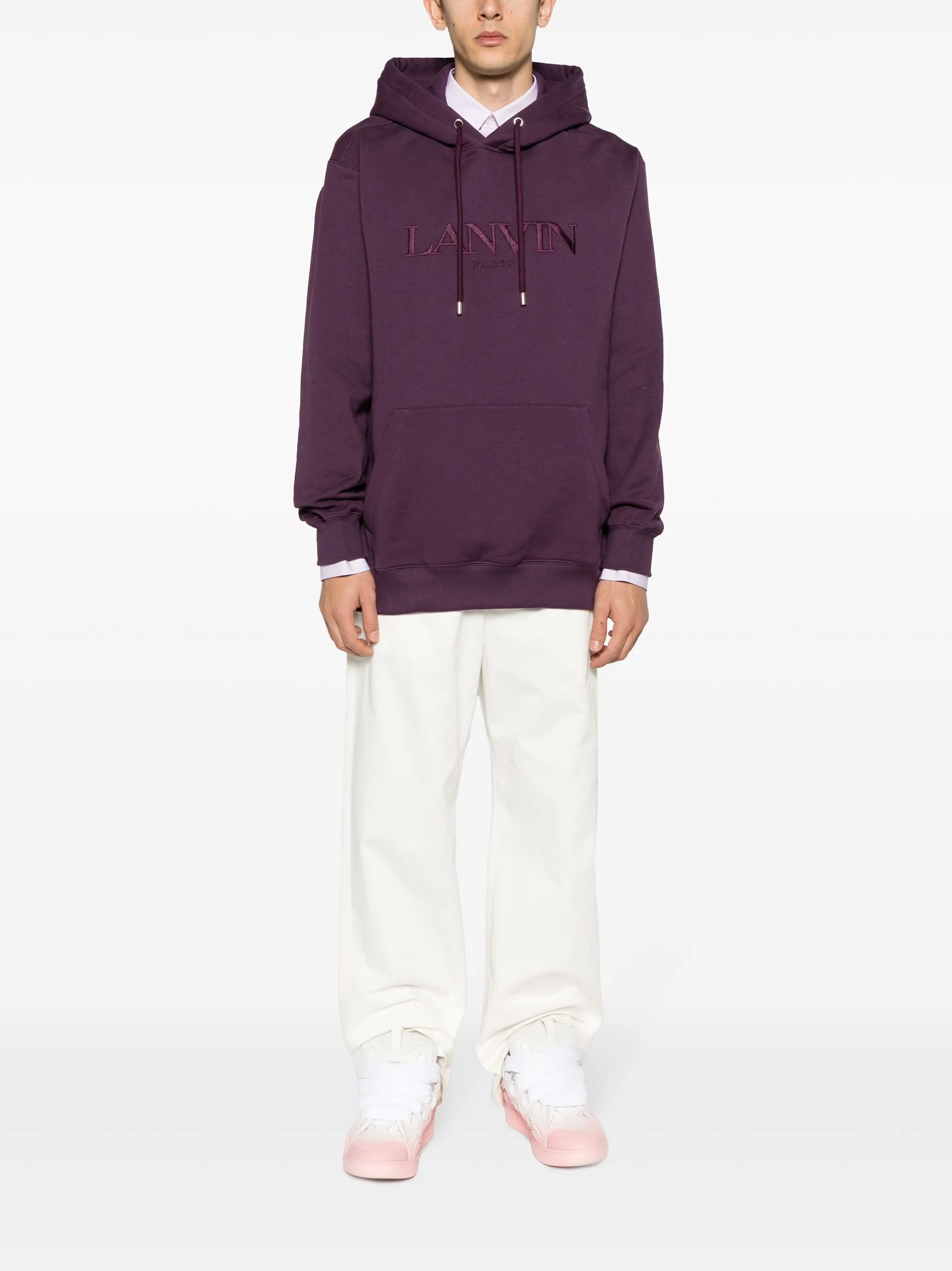 logo-embroidery cotton hoodie