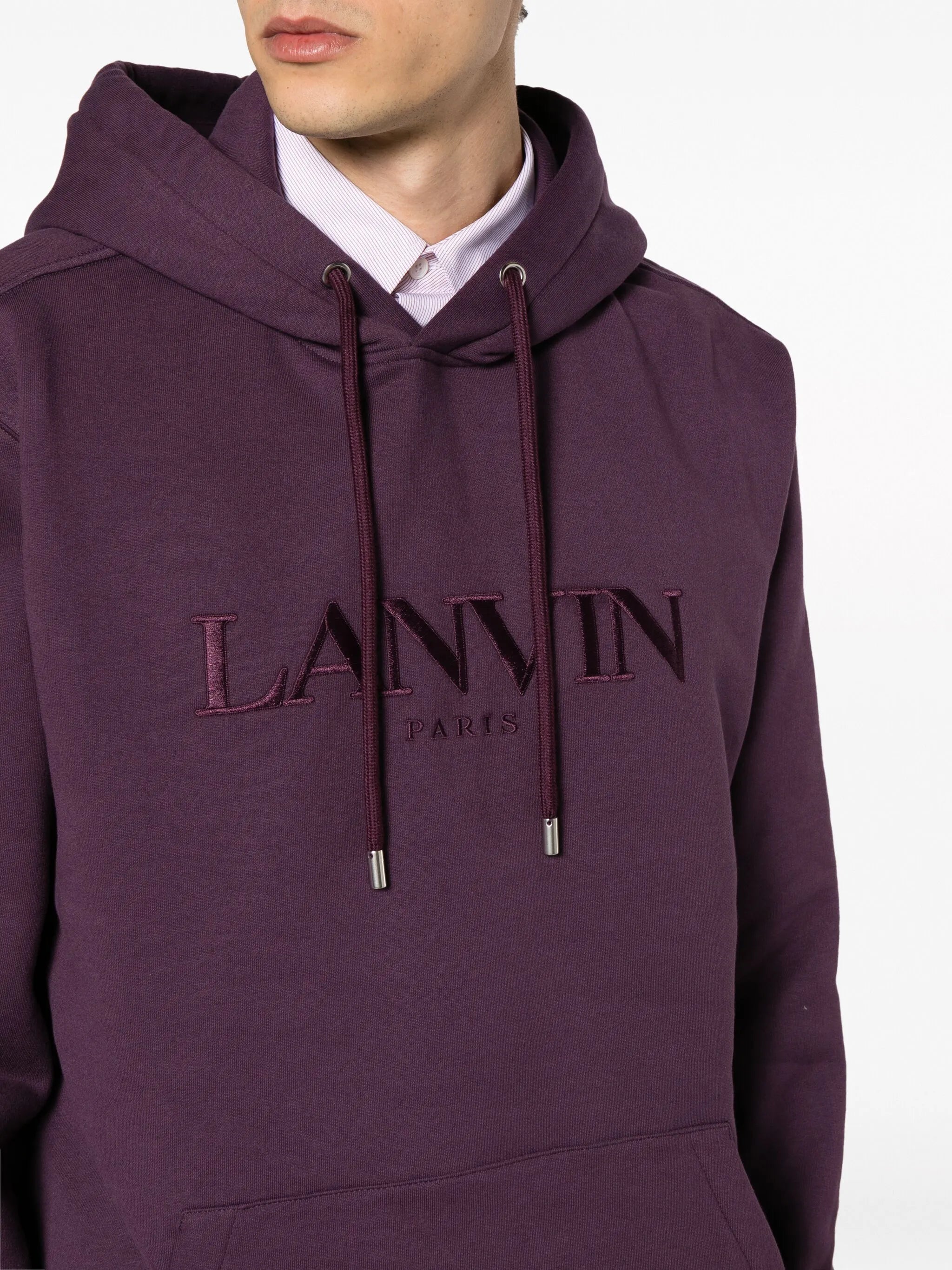 logo-embroidery cotton hoodie