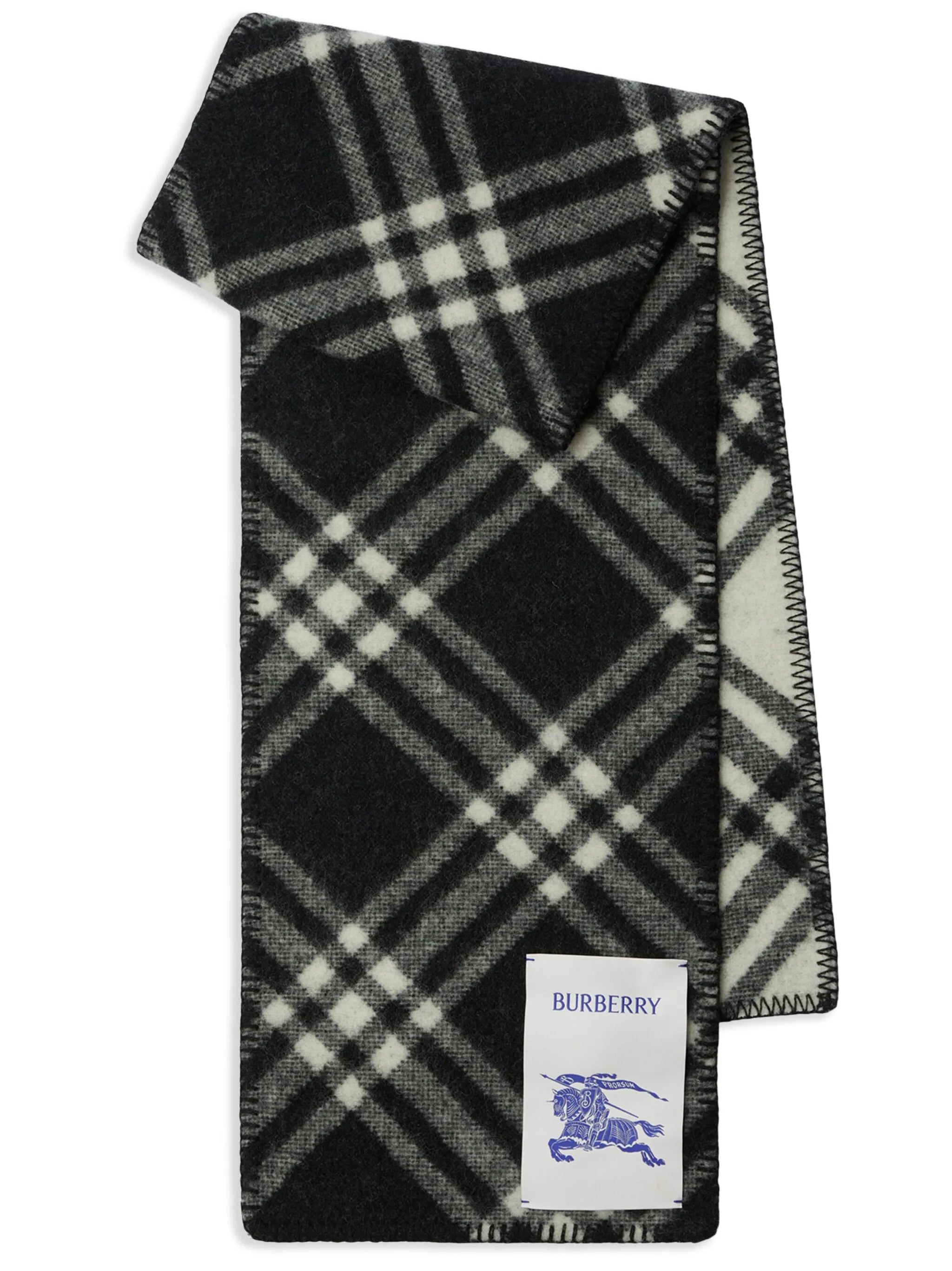 Check wool scarf